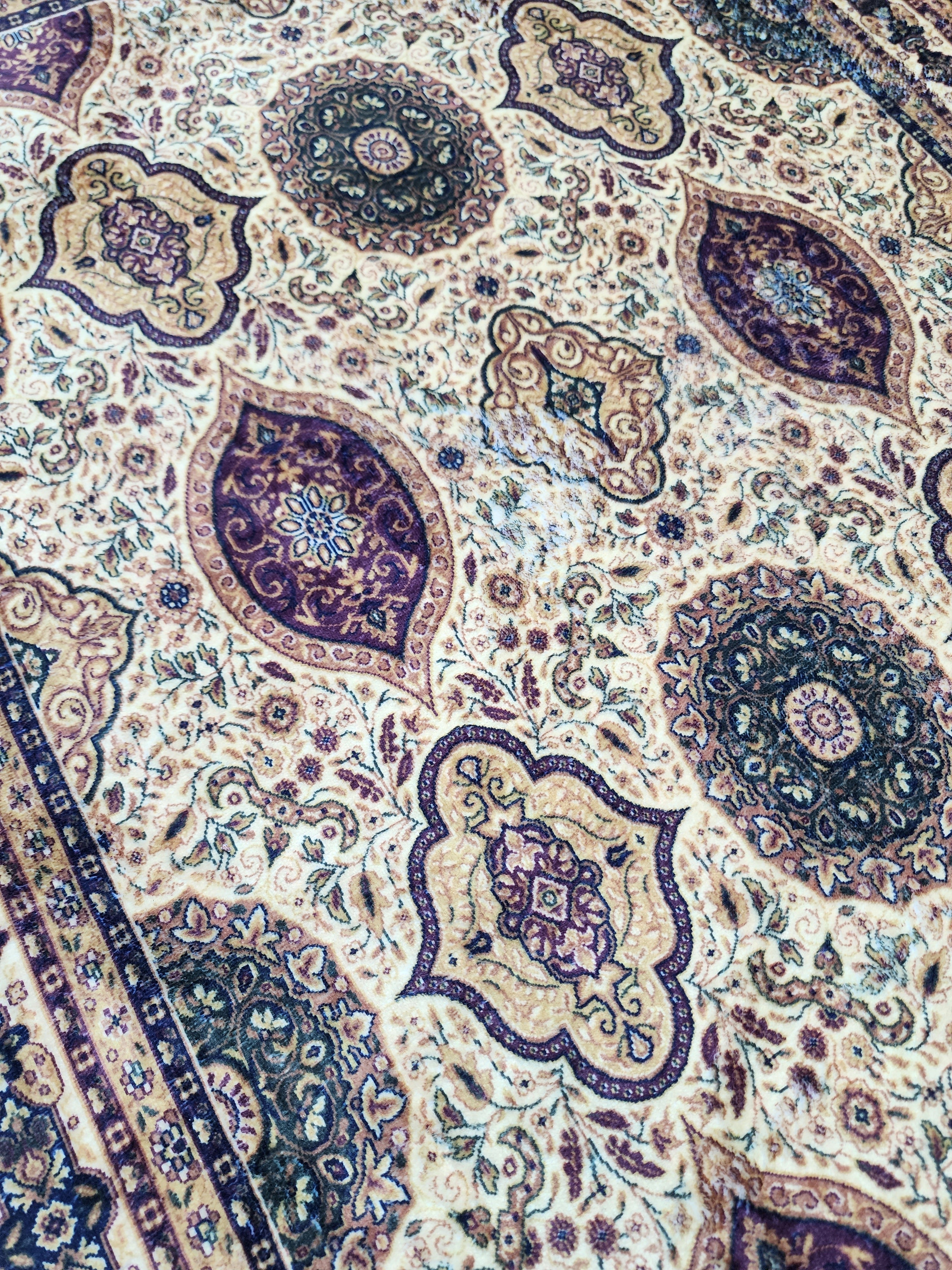 vintage Persian Silk Small Rug — pattern close-up
