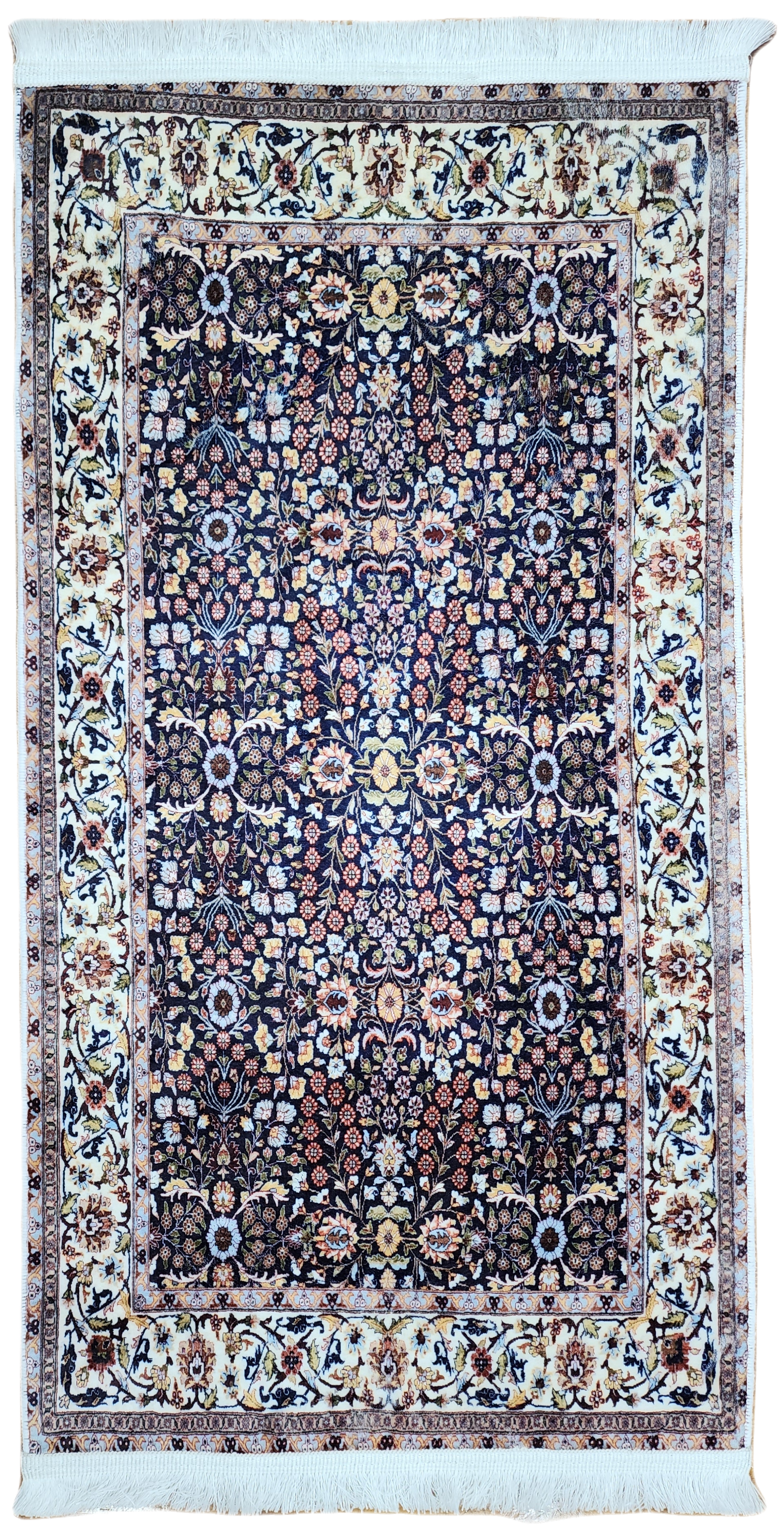 TURKISH BAMBOO SILK RUG, PERSIAN STYLE ORIENTAL VISCOSE SILK FLOOR RUG FOR HALL ENTRY LIVING ROOM OR BEDROOM 2 FT X 3 FT
