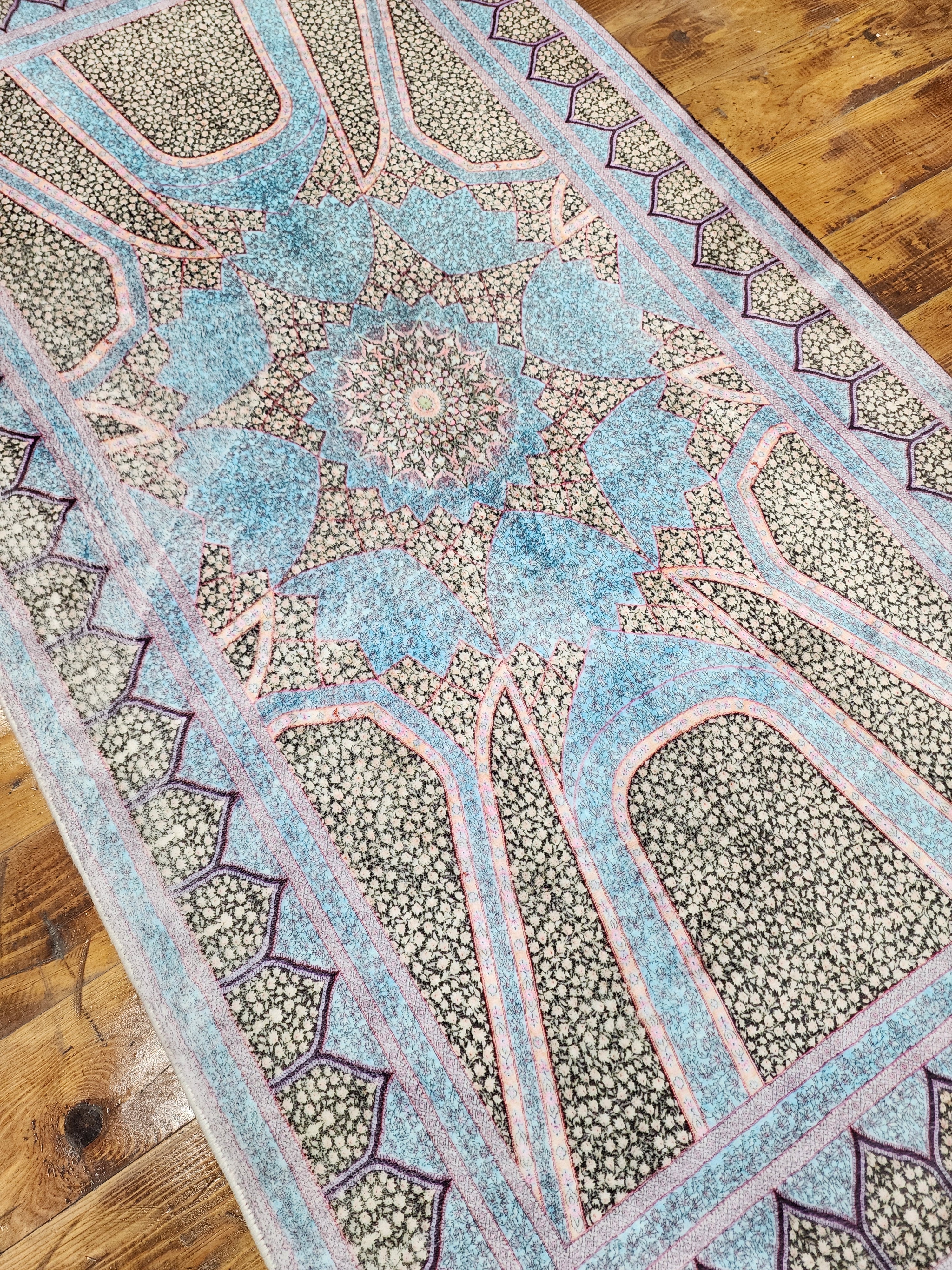vintage Persian Silk Small Rug — detail texture