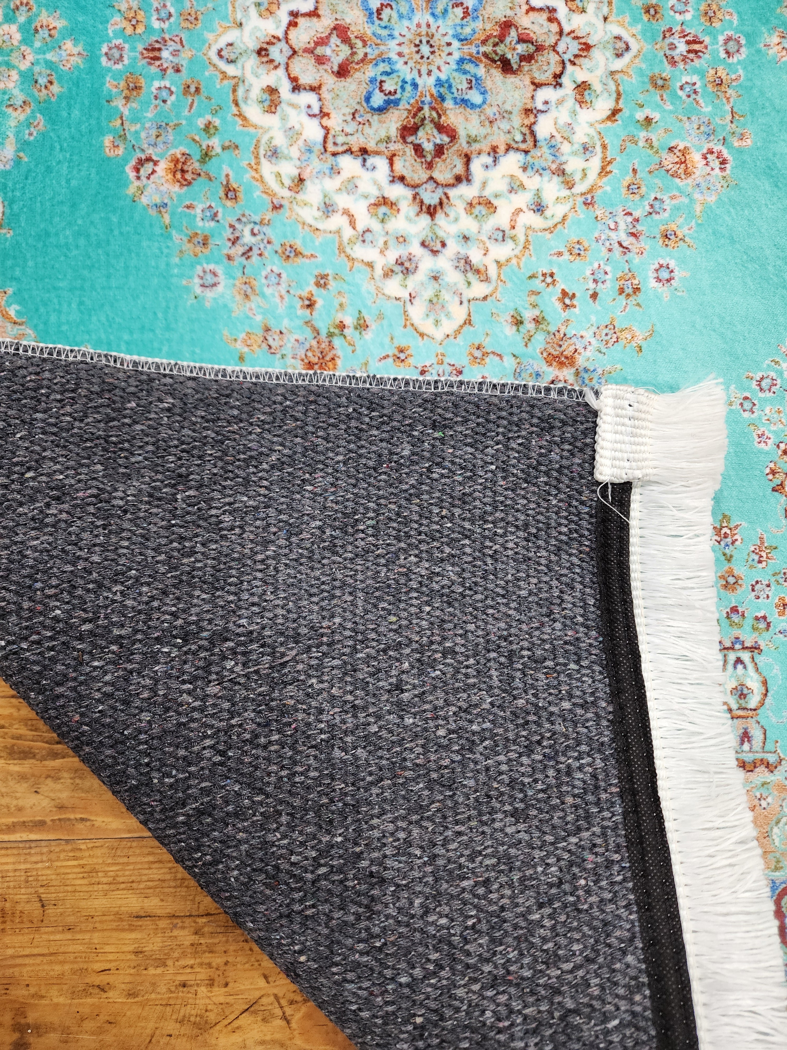vintage Persian Silk Small Rug — in setting