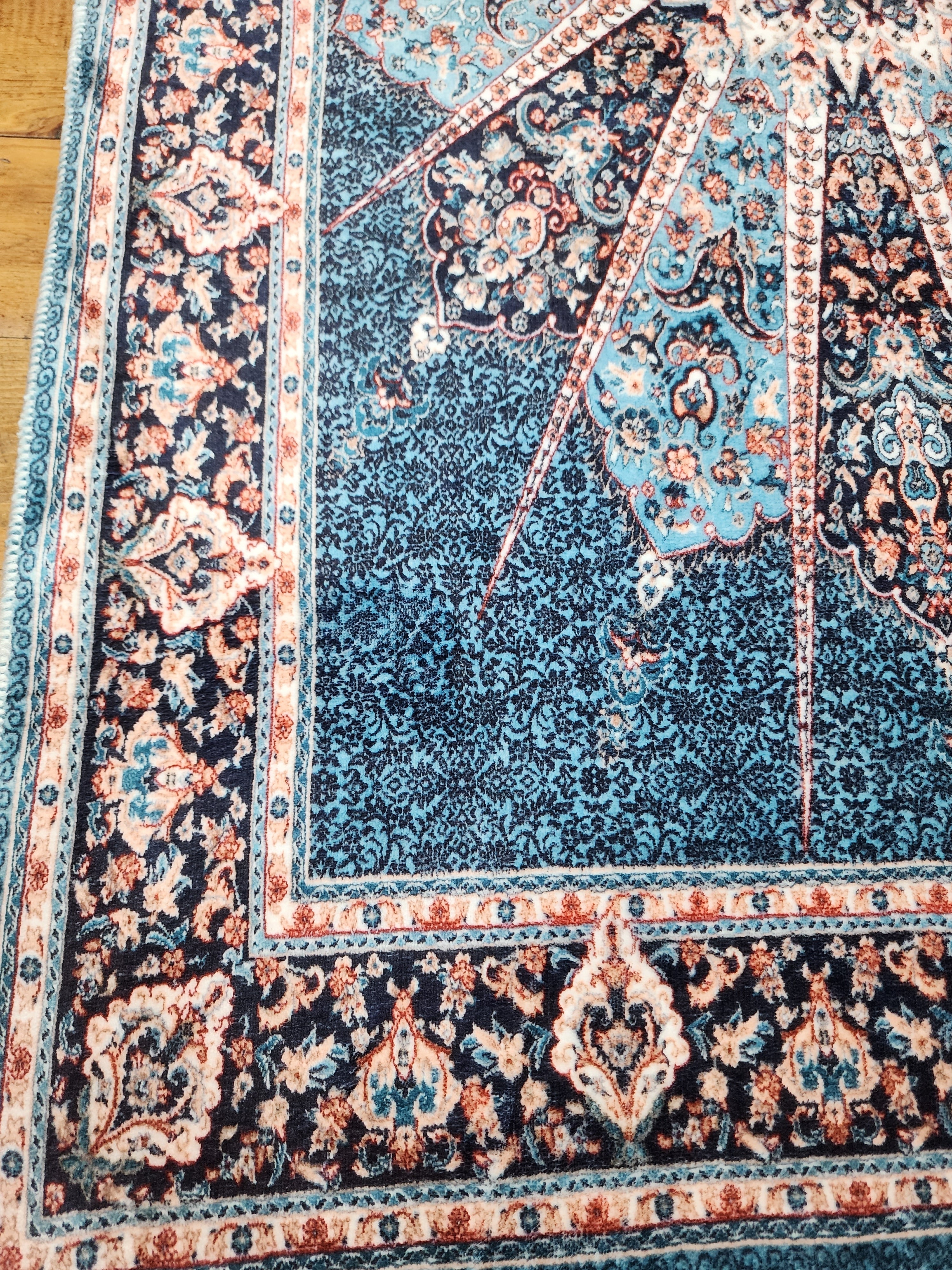 vintage Persian Silk Small Rug — pattern close-up