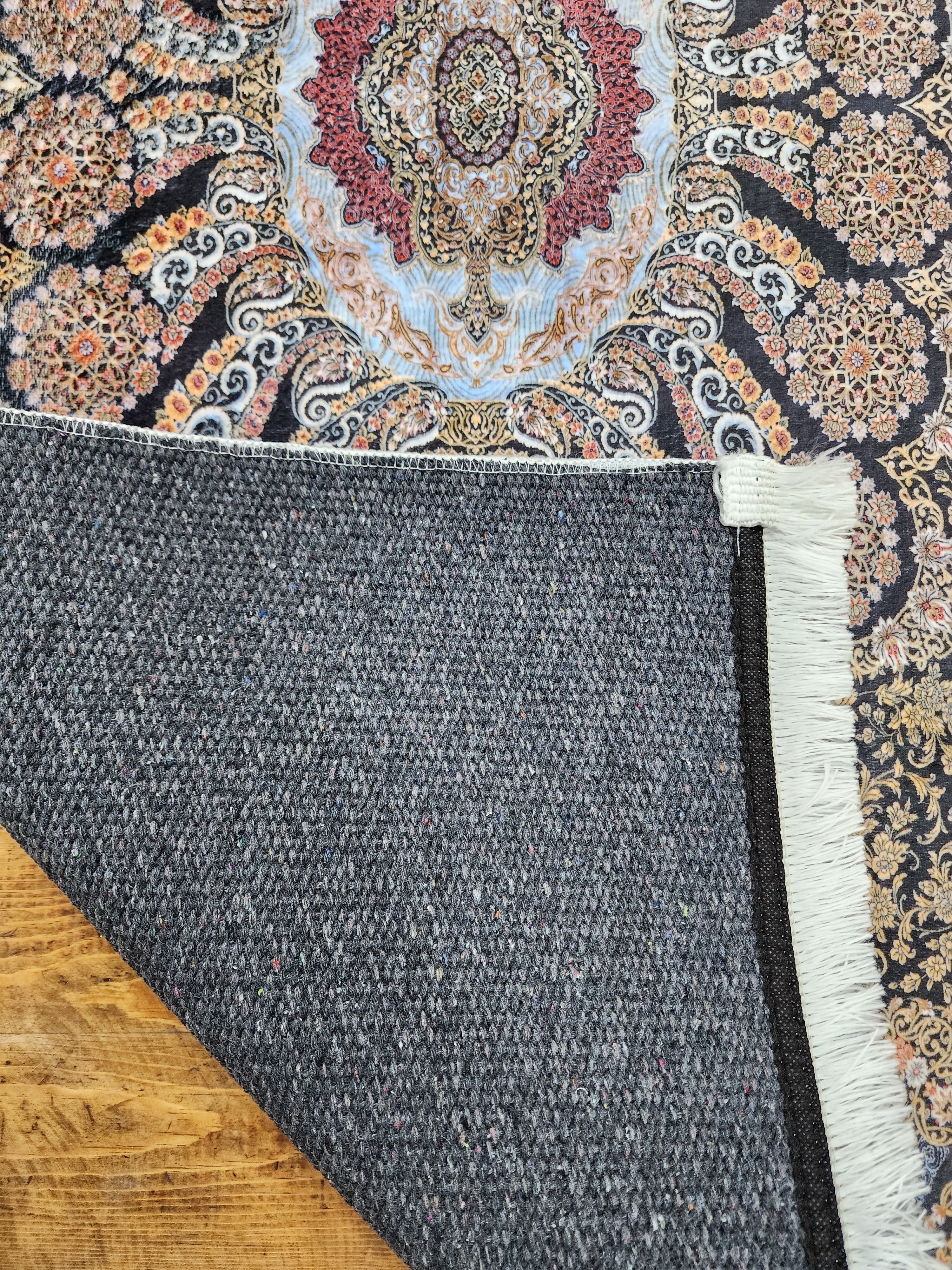 vintage Persian Silk Small Rug — in setting