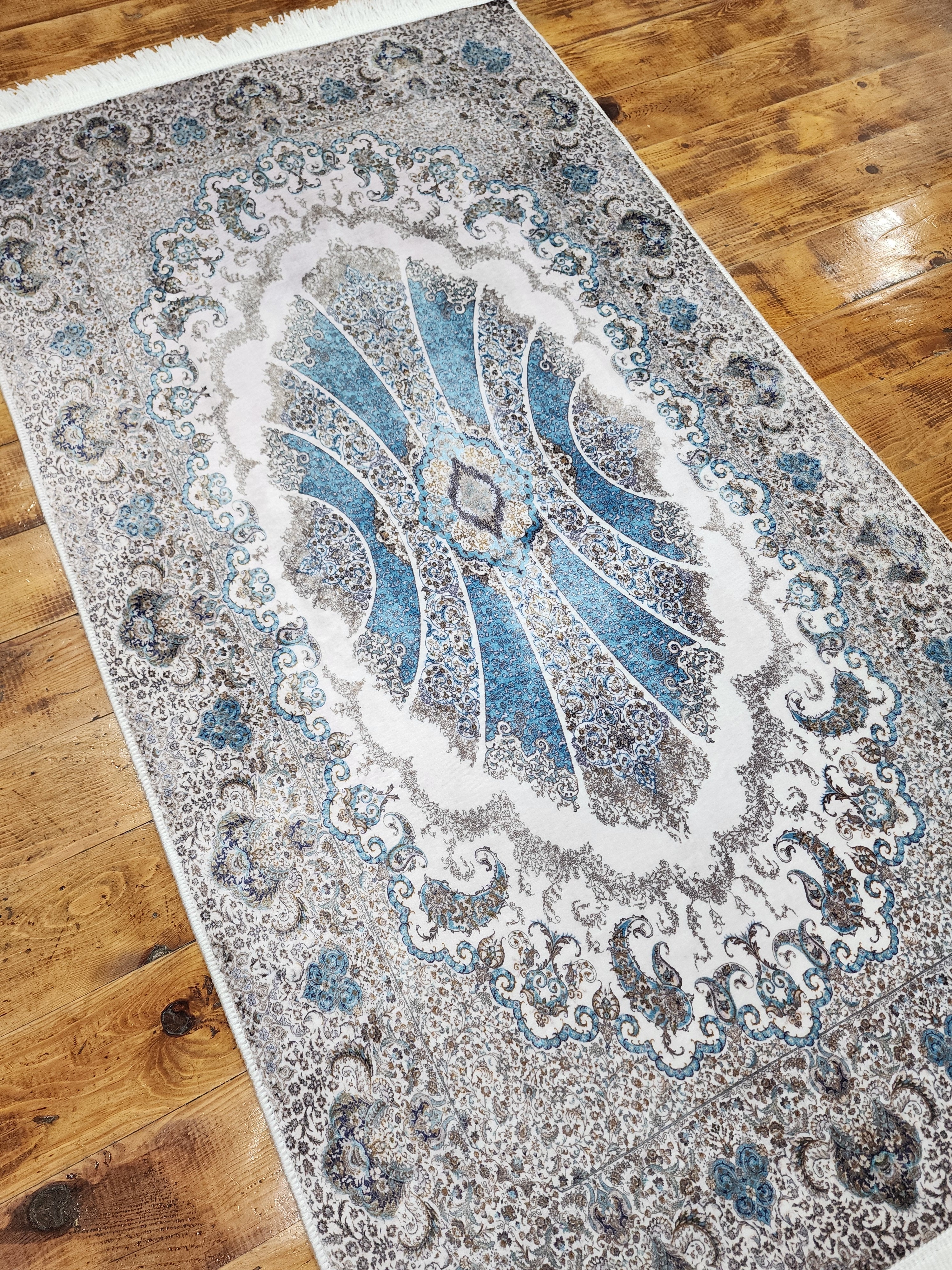 vintage Persian Silk Small Rug — detail texture