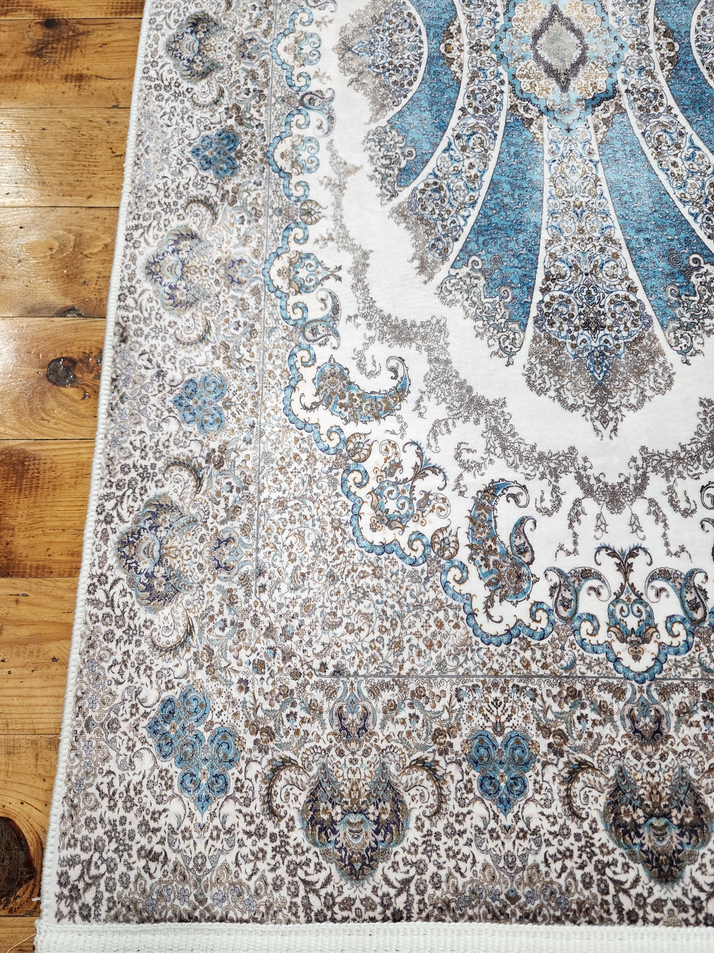 vintage Persian Silk Small Rug — pattern close-up