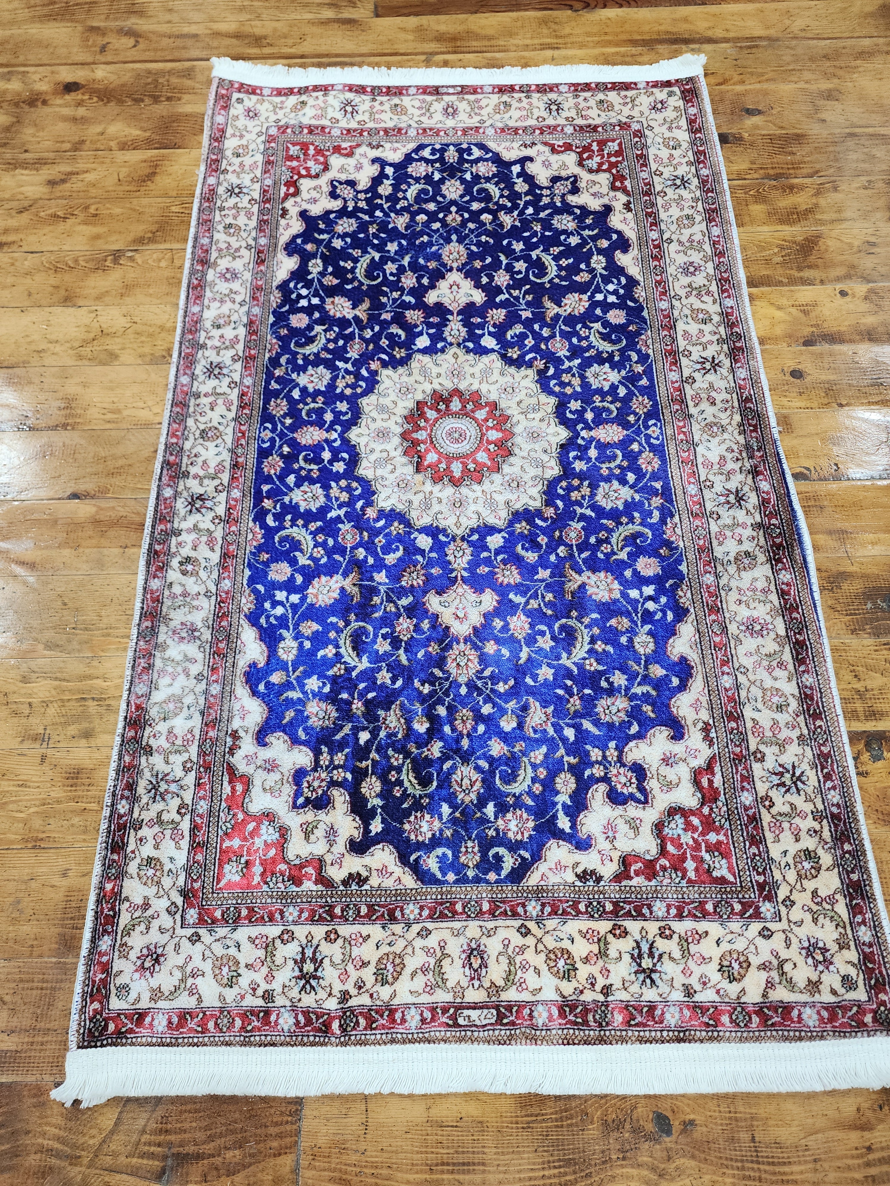 TAPIS TURC EN SOIE DE BAMBOU, TAPIS DE SOL EN SOIE VISCOSE ORIENTAL DE STYLE PERSAN POUR HALL ENTRÉE SALON OU CHAMBRE À COUCHER 2 PIEDS X 3 PIEDS