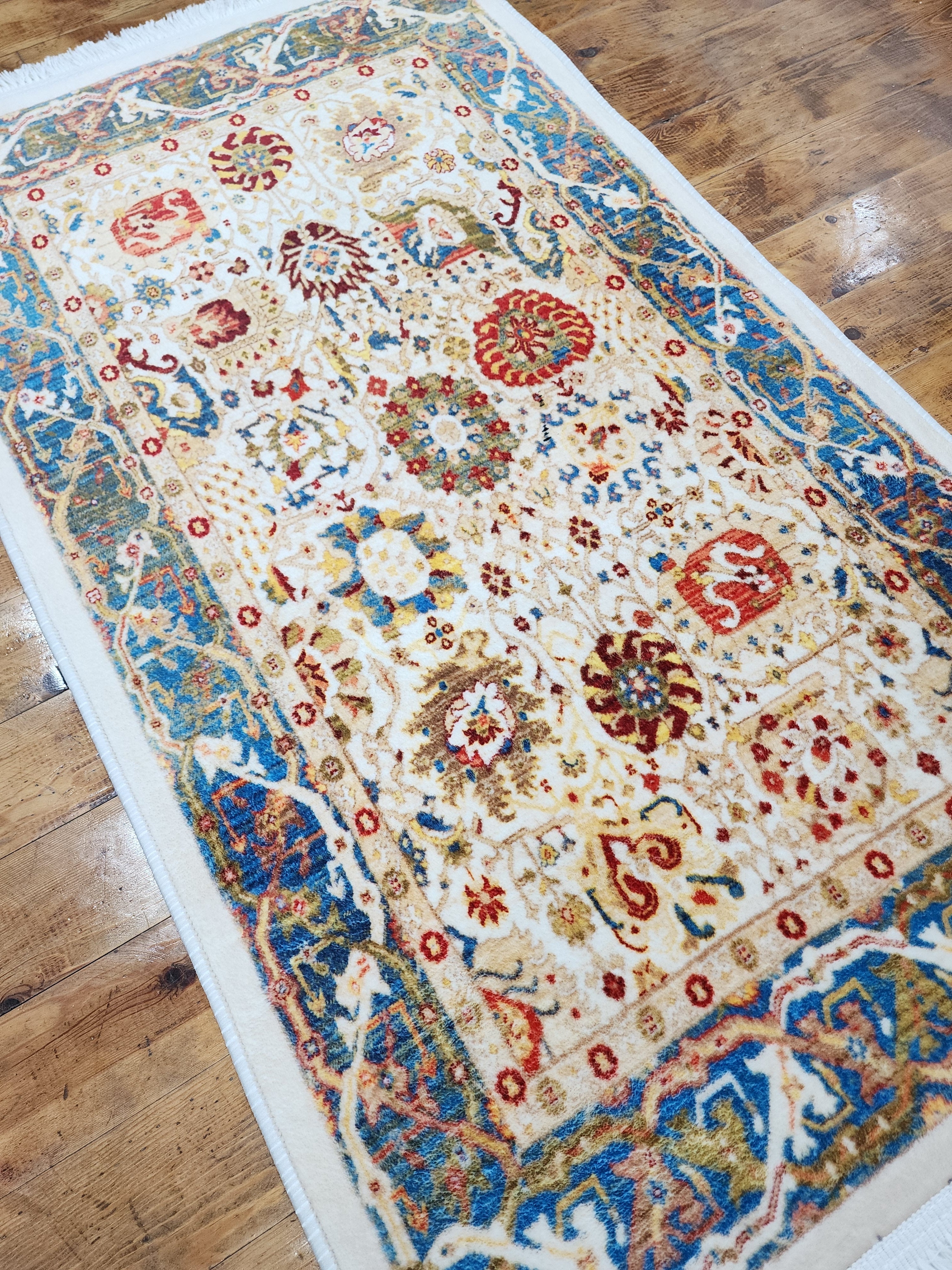 vintage Persian Silk Small Rug — detail texture