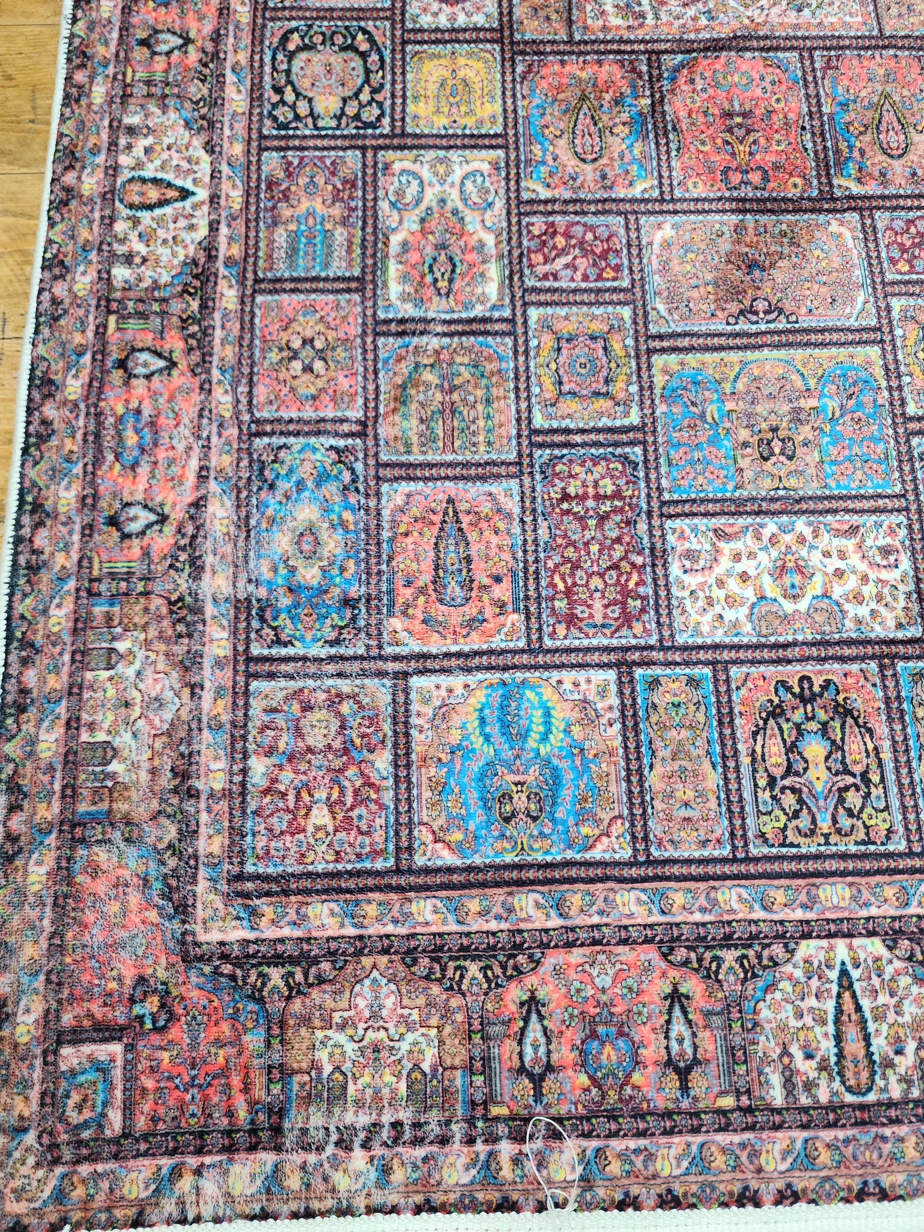 vintage Persian Silk Small Rug — pattern close-up