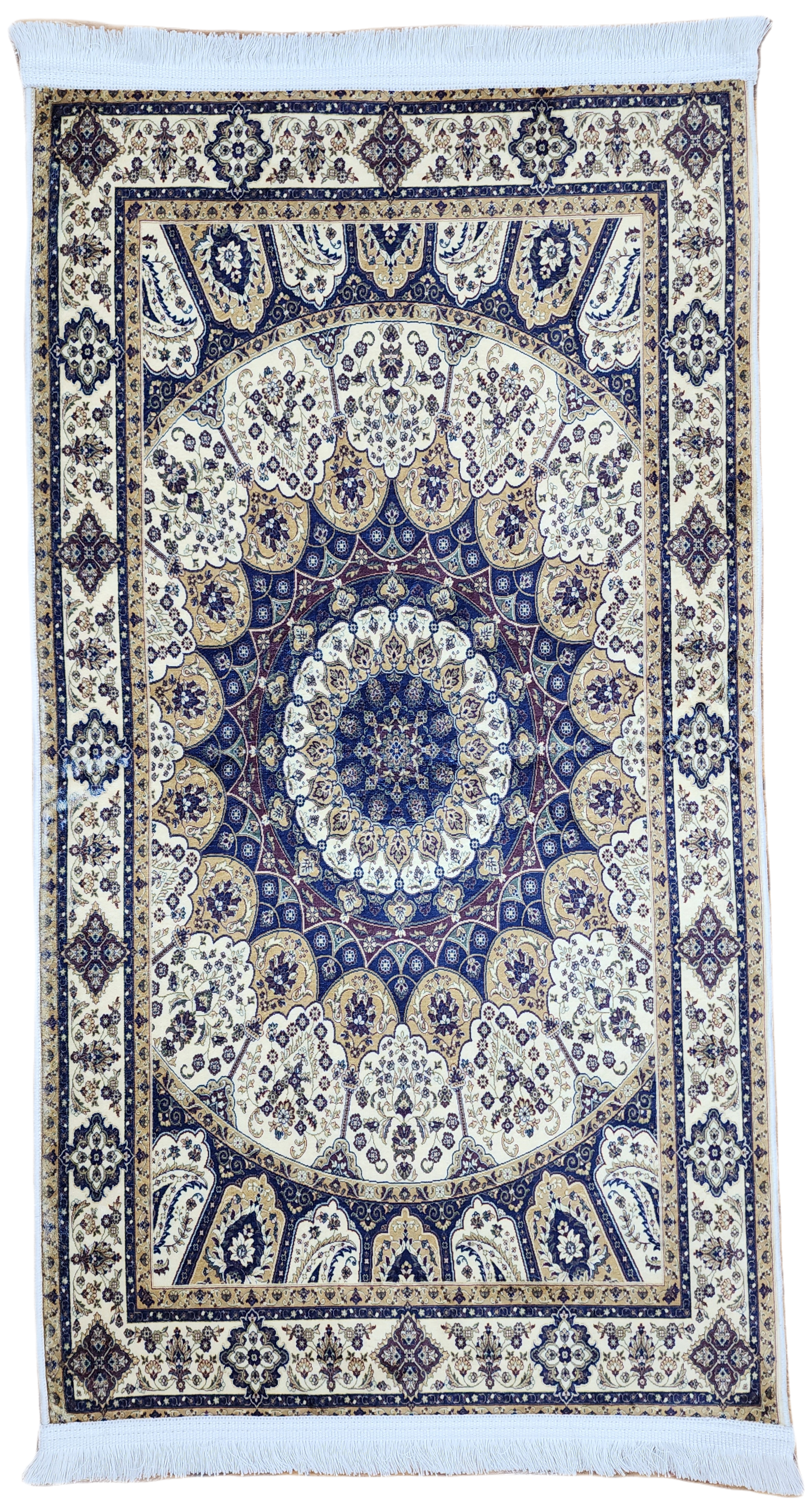 TURKISH BAMBOO SILK RUG, PERSIAN STYLE ORIENTAL VISCOSE SILK FLOOR RUG FOR HALL ENTRY LIVING ROOM OR BEDROOM 2 FT X 3 FT