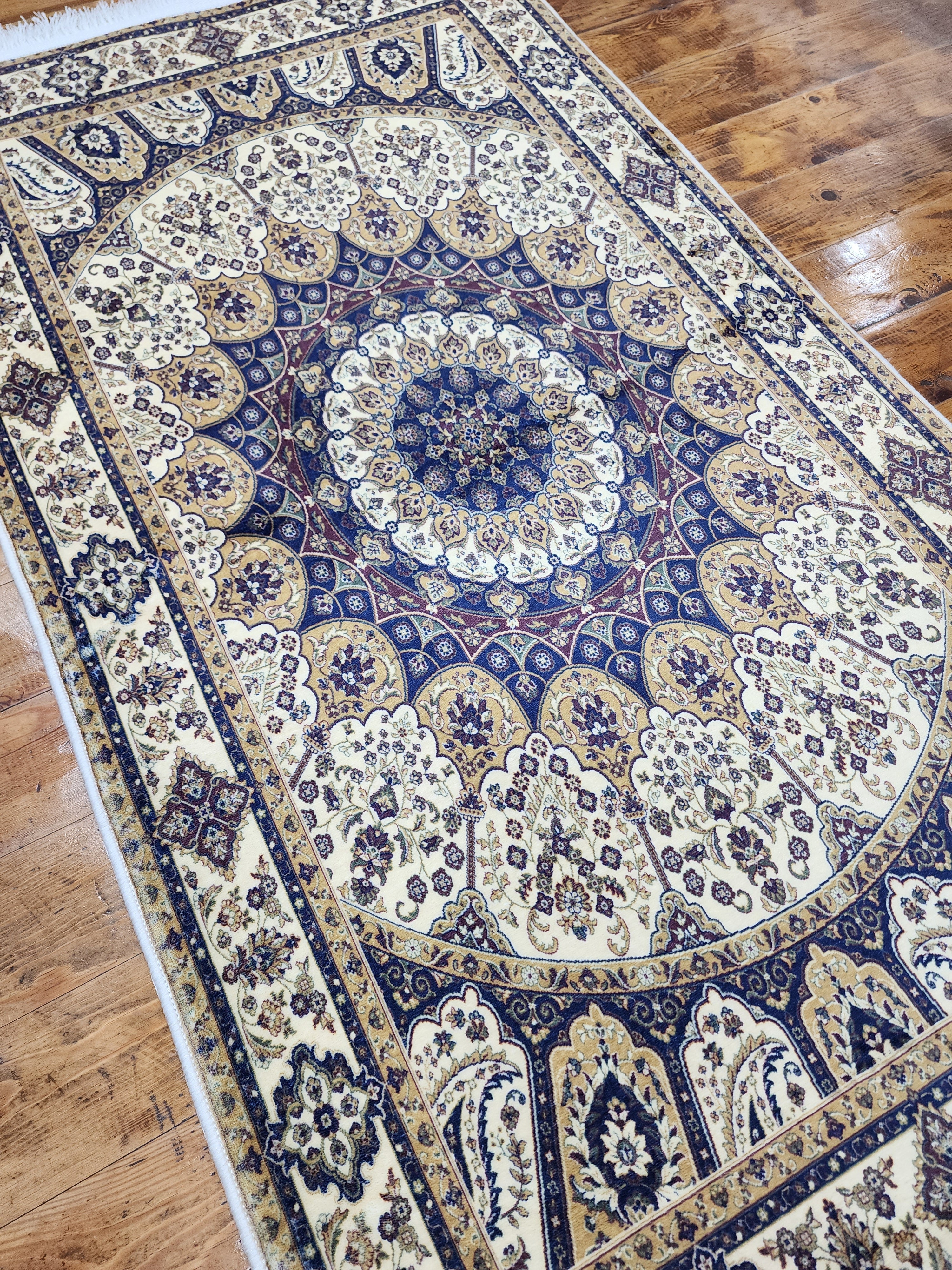 vintage Persian Silk Small Rug — detail texture
