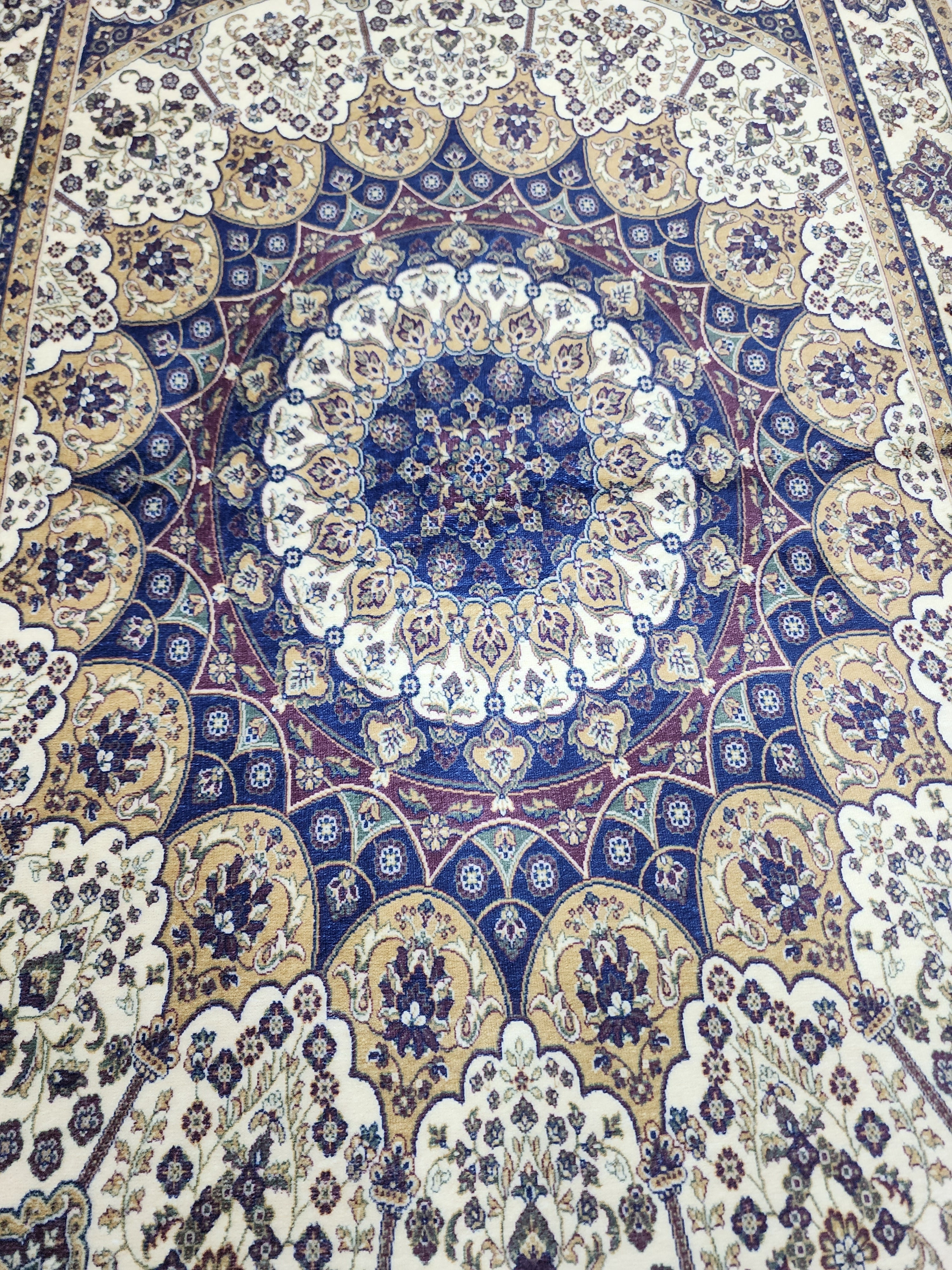 vintage Persian Silk Small Rug — pattern close-up