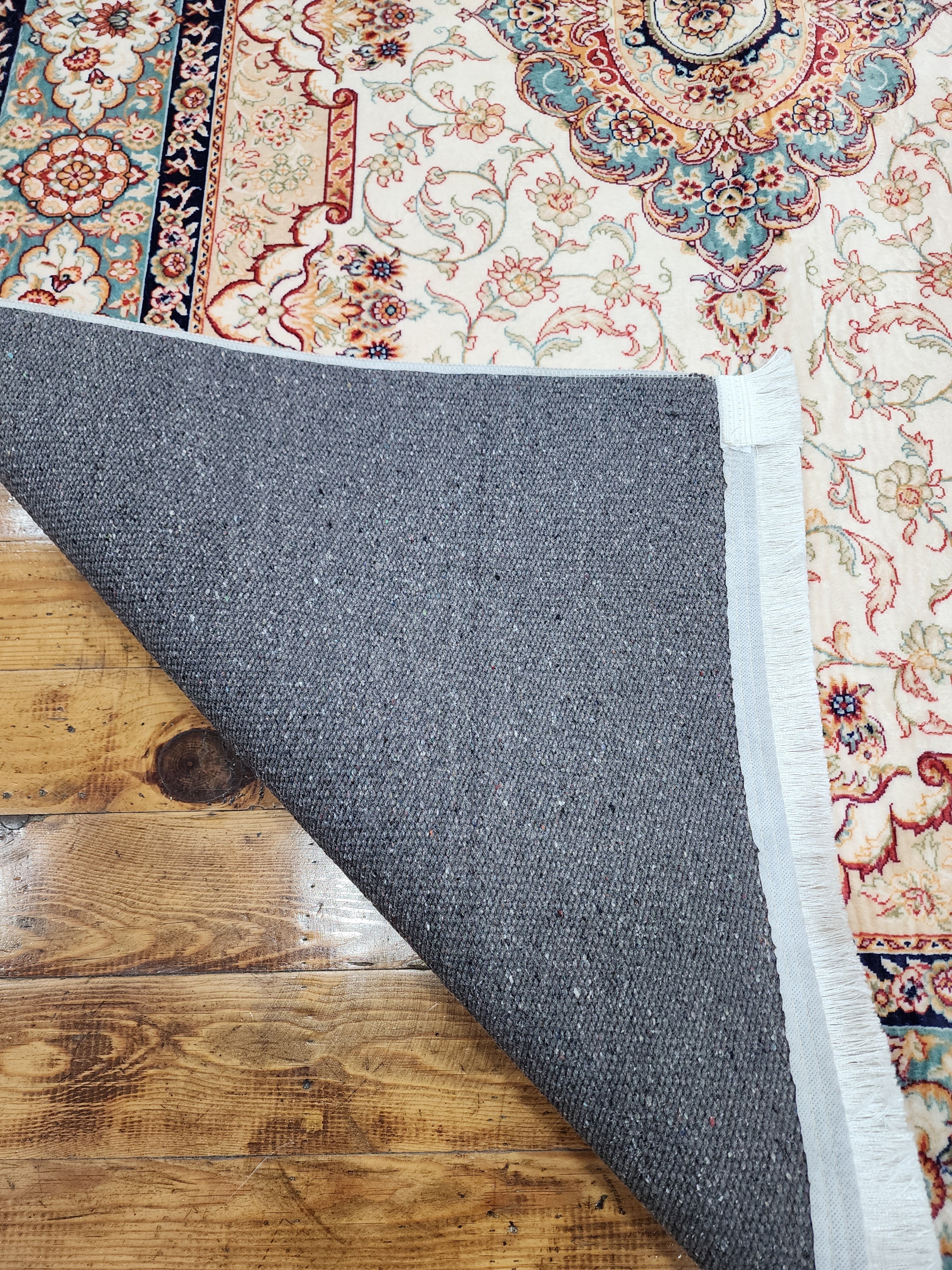 vintage Persian Silk Small Rug — in setting