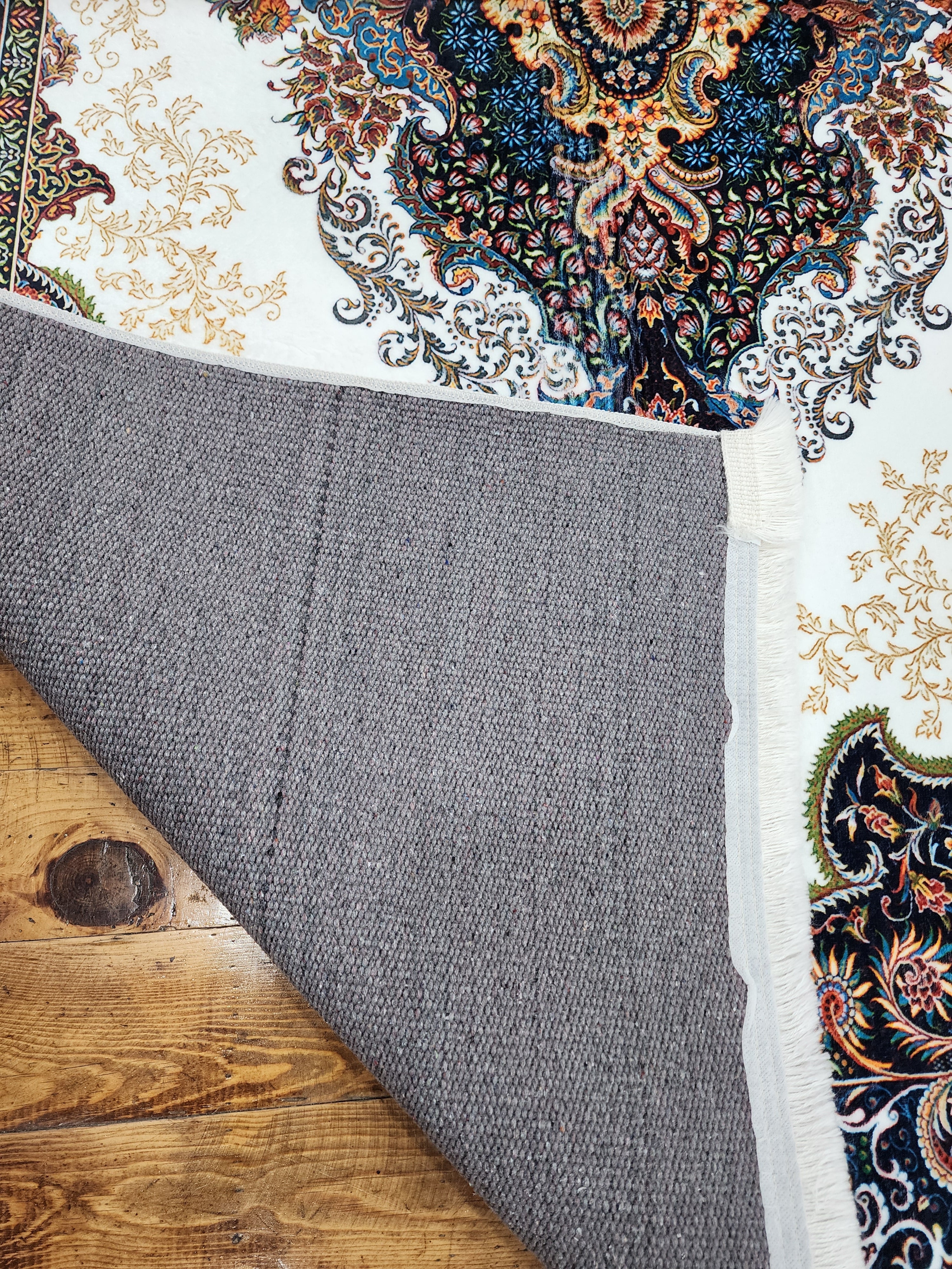 vintage Persian Silk Small Rug — in setting