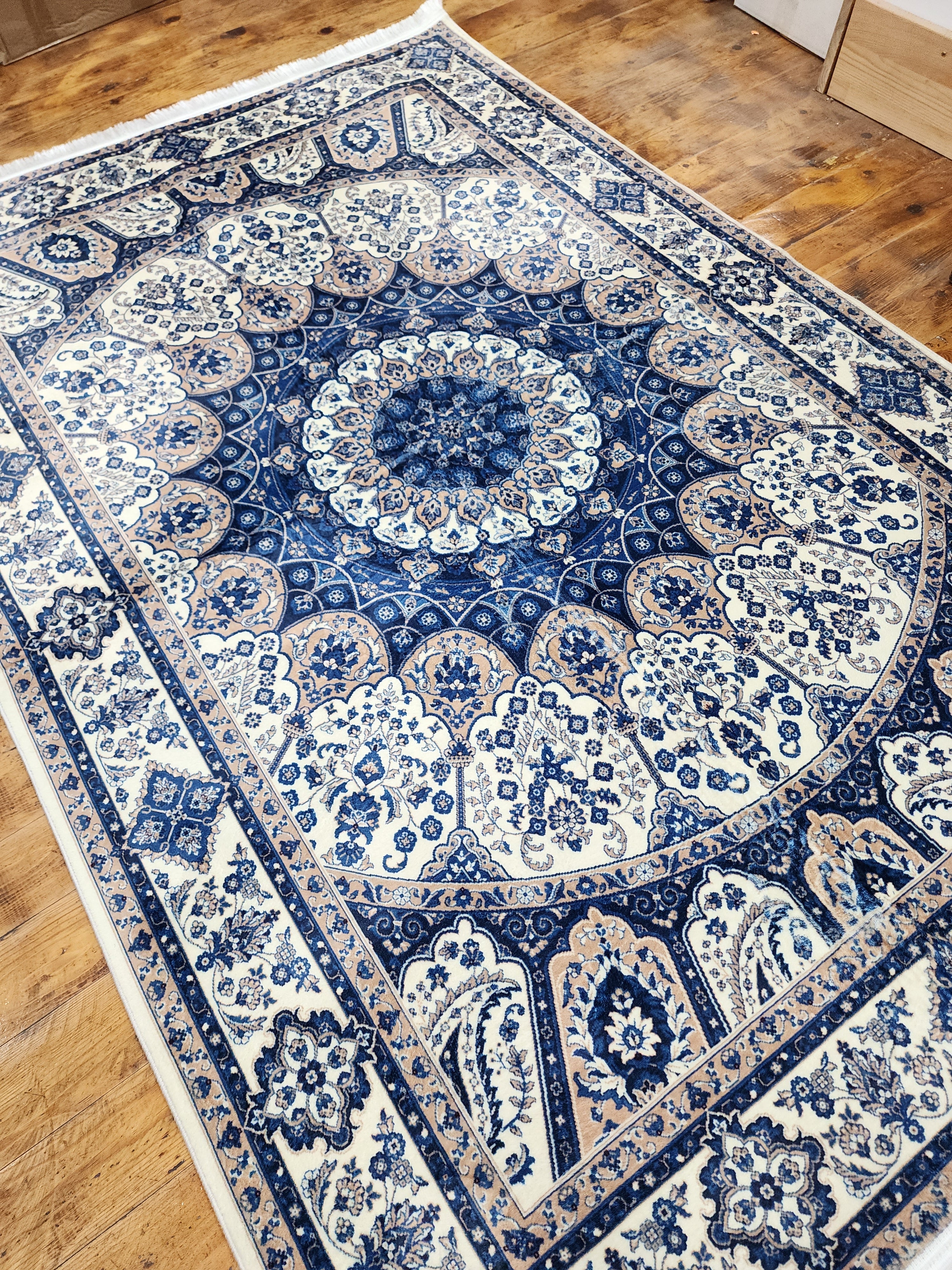 TURKISH BAMBOO SILK RUG, PERSIAN STYLE ORIENTAL VISCOSE SILK FLOOR RUG FOR HALL ENTRY LIVING ROOM OR BEDROOM 4 FT X 6 FT