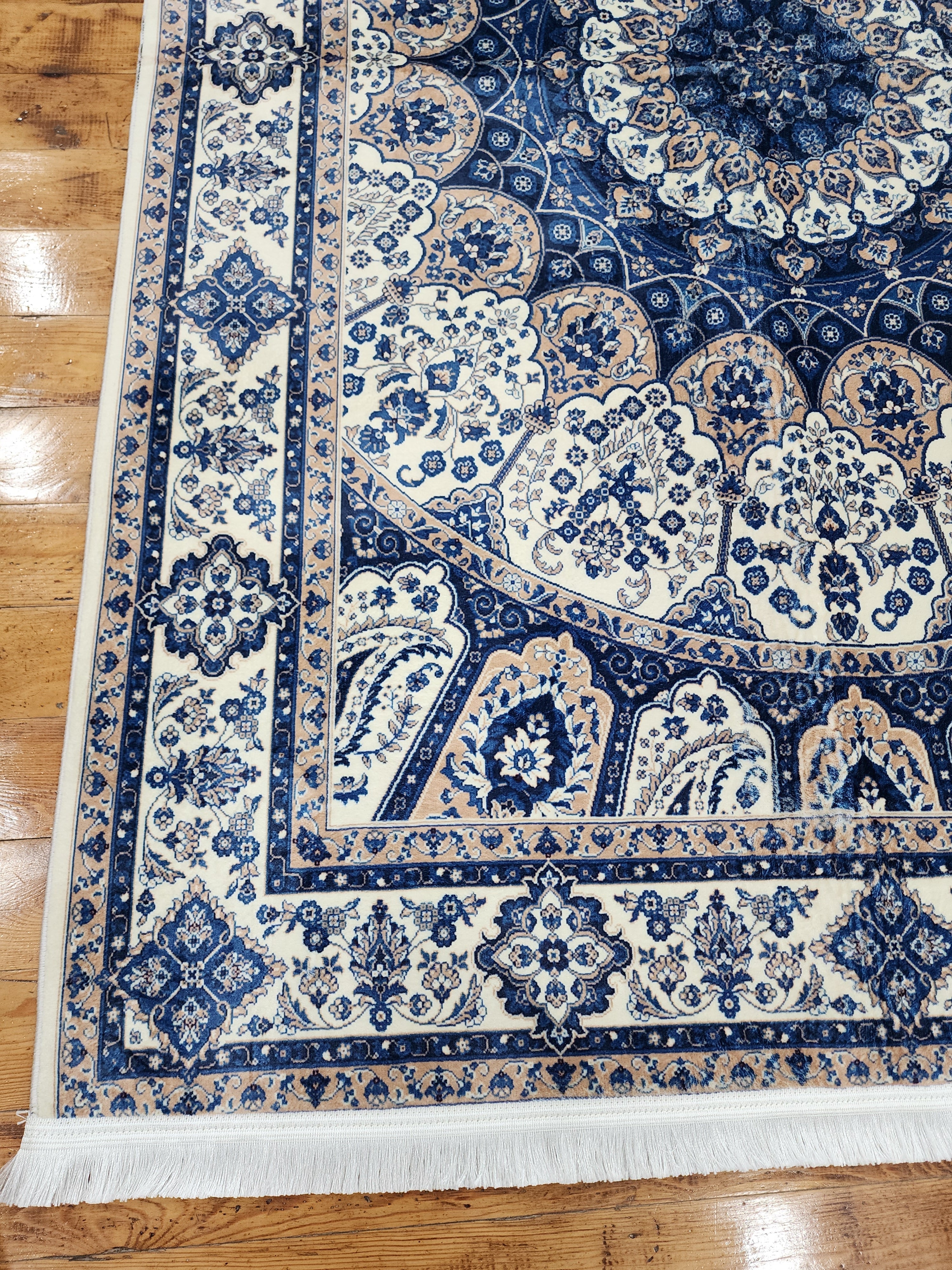 vintage Persian Silk Small Rug — pattern close-up