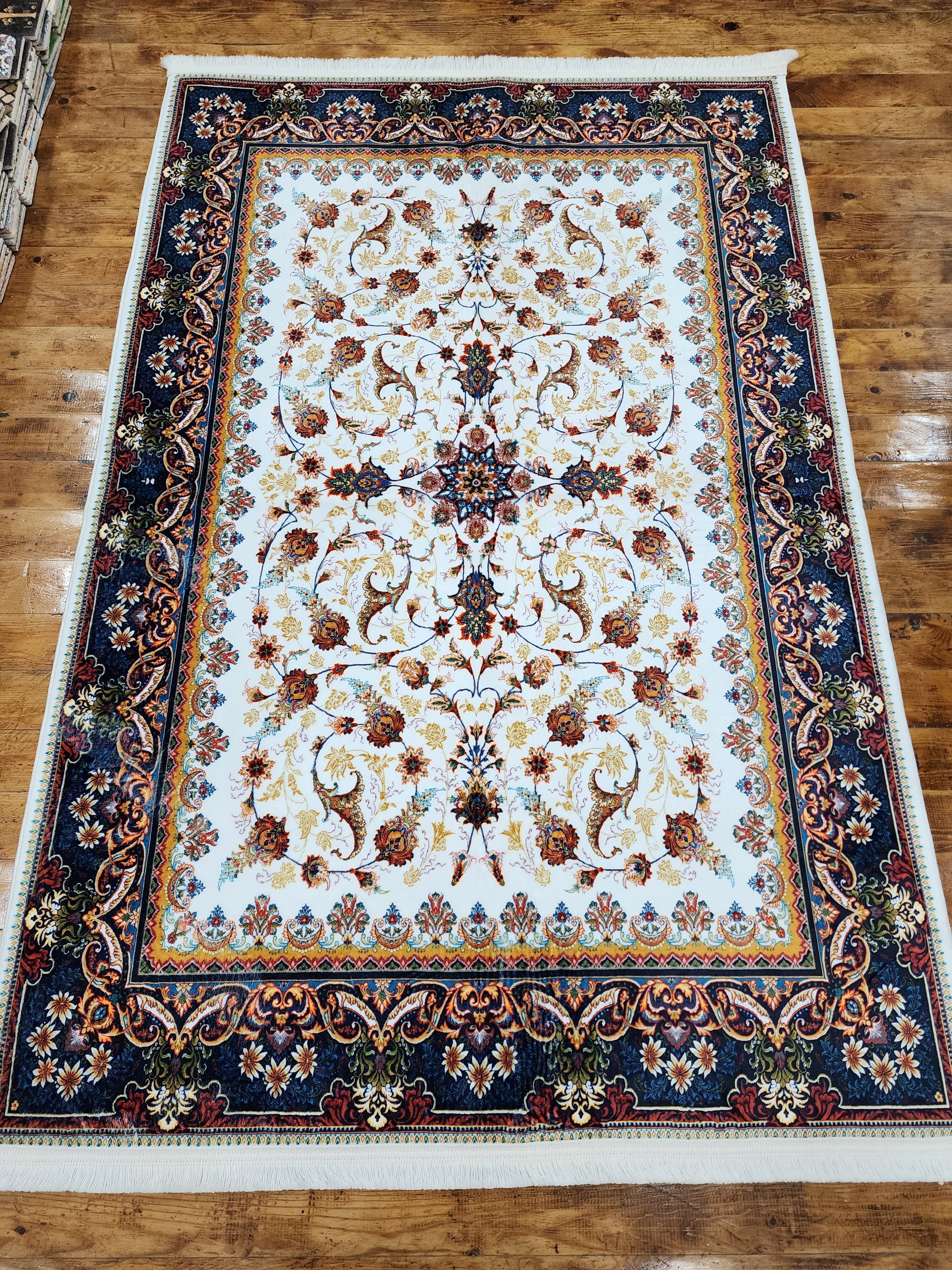 vintage Persian Silk Small Rug — detail texture
