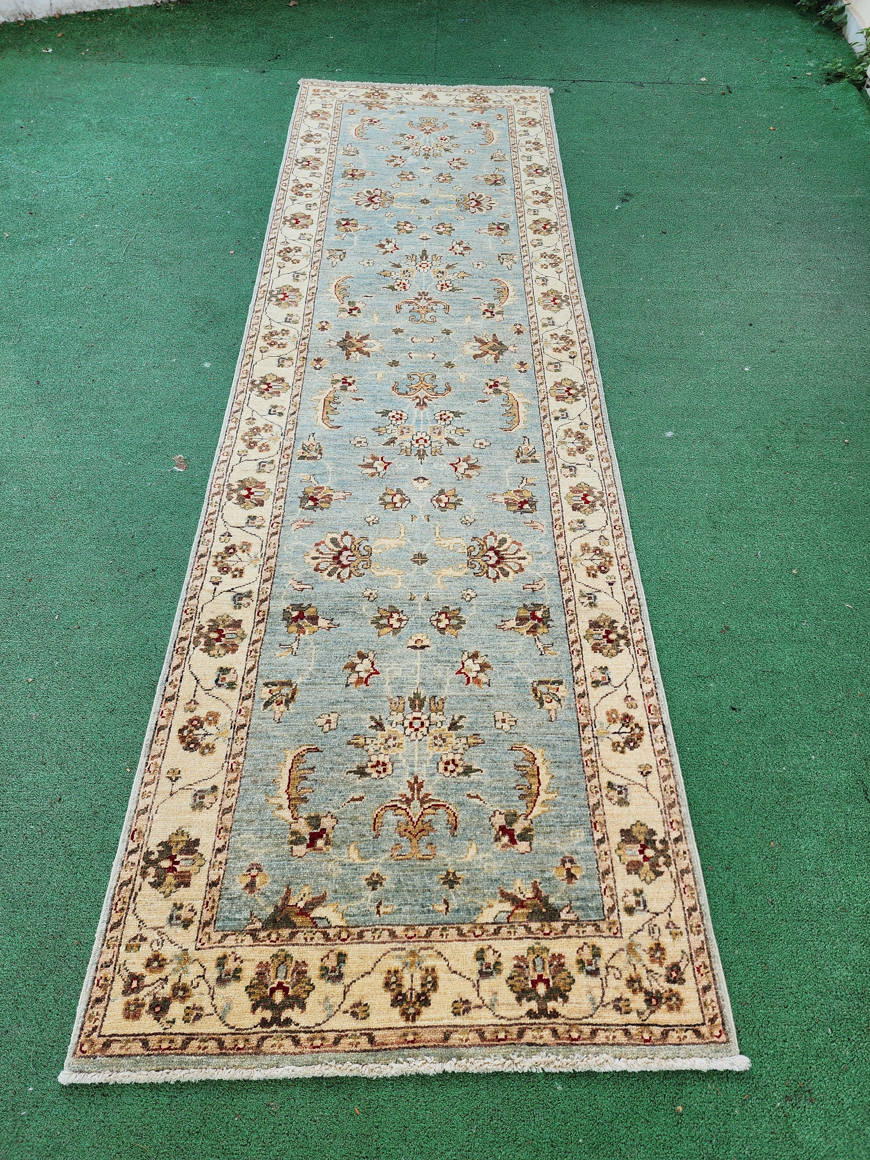 vintage Oushak Wool Runner Rug — back view