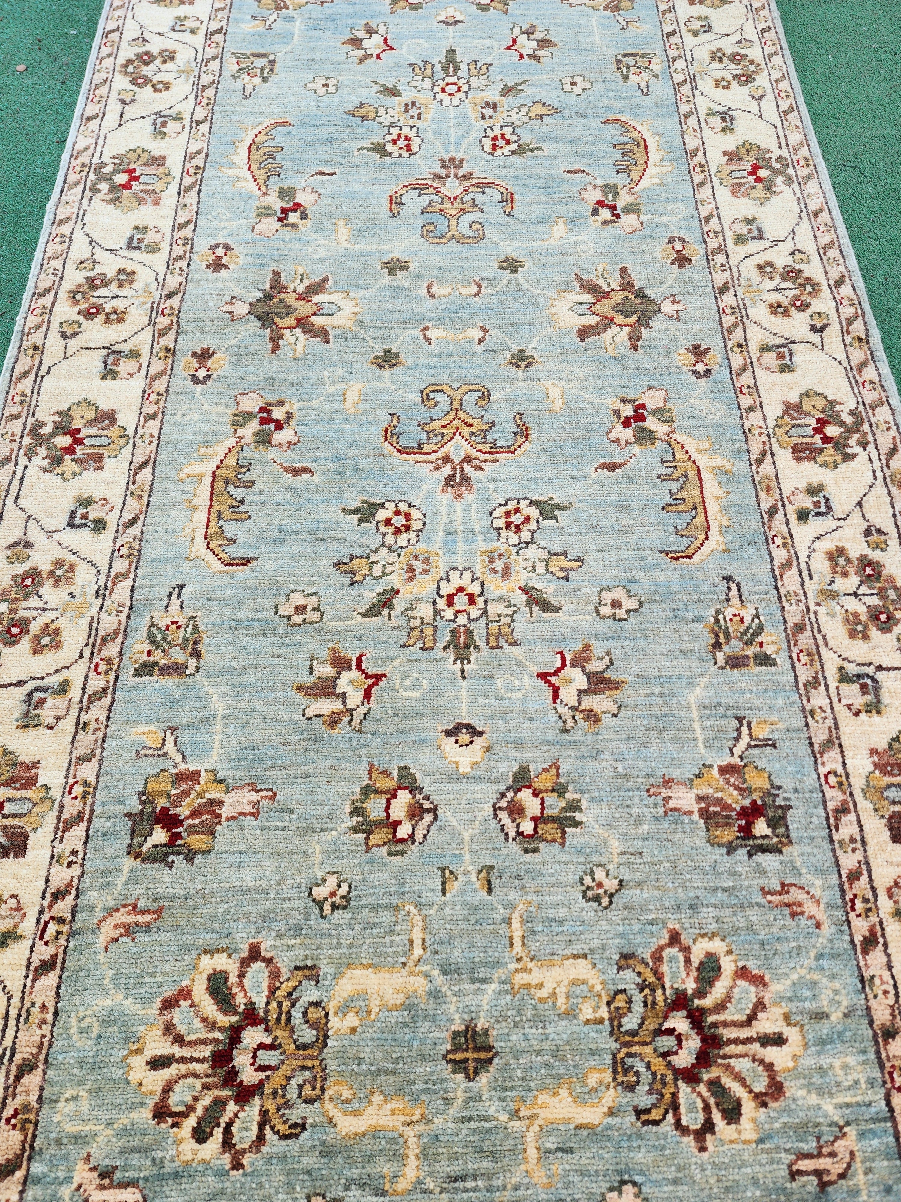 vintage Oushak Wool Runner Rug — edge weave