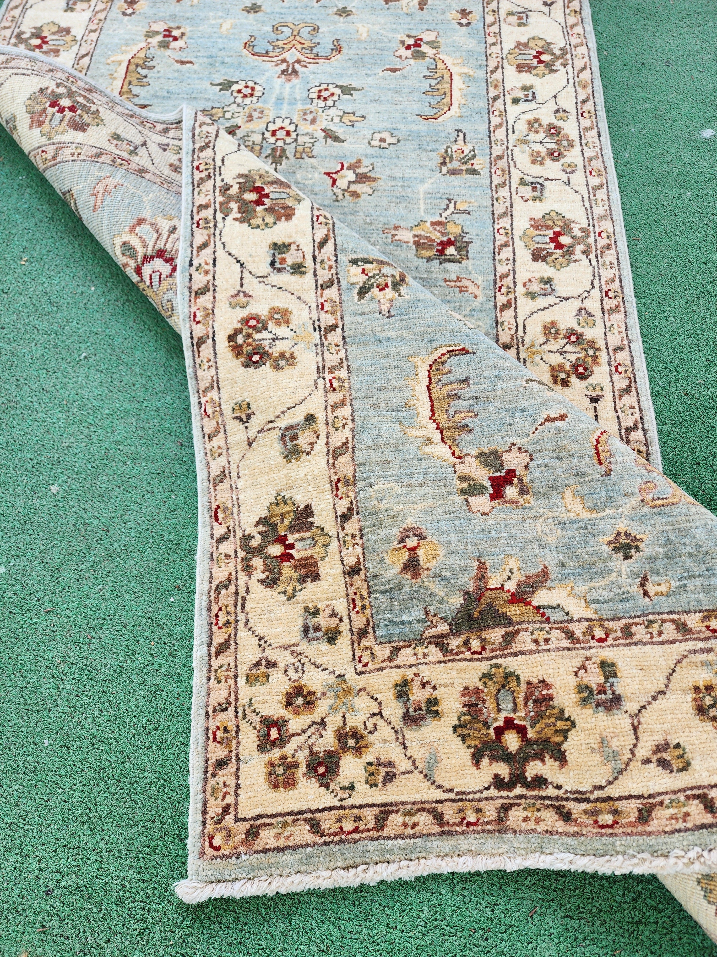 vintage Oushak Wool Runner Rug — styled view