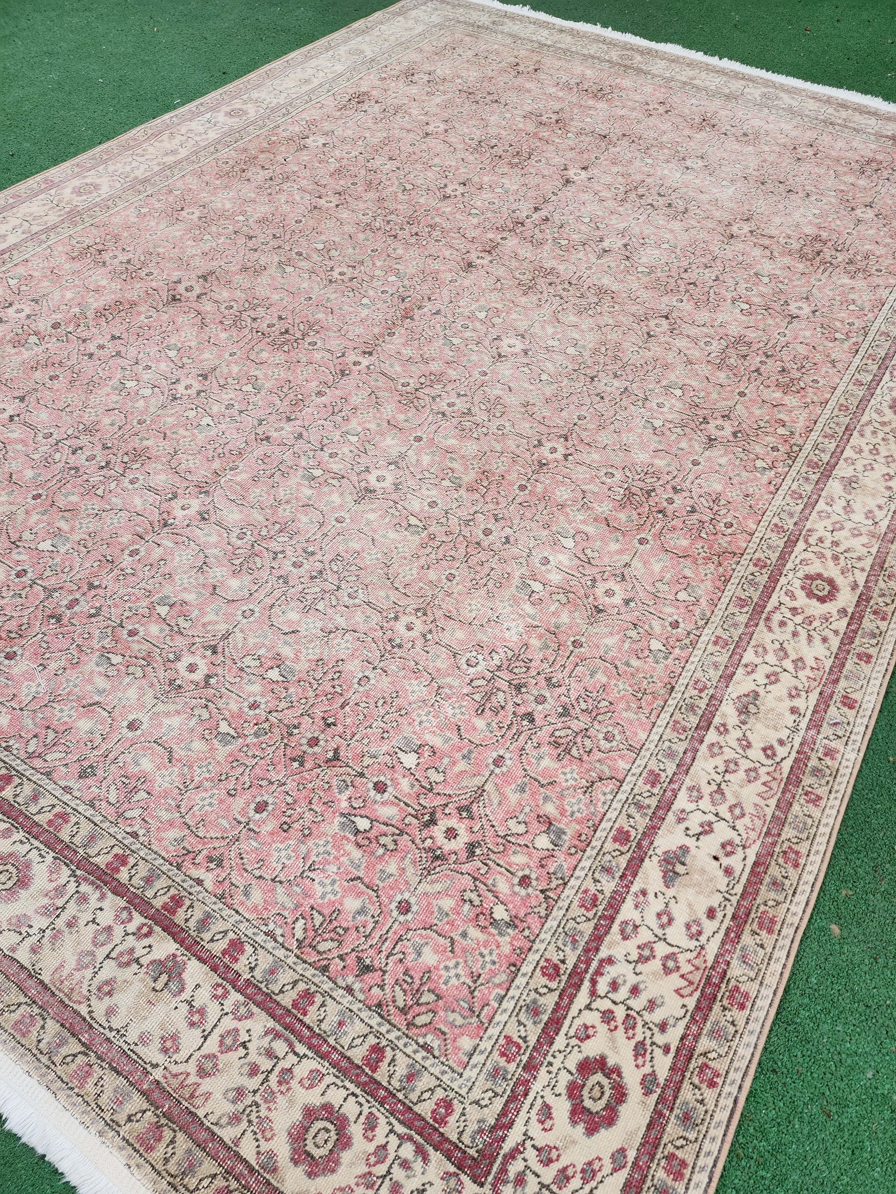 vintage Kayseri Wool Large Area Rug — back view