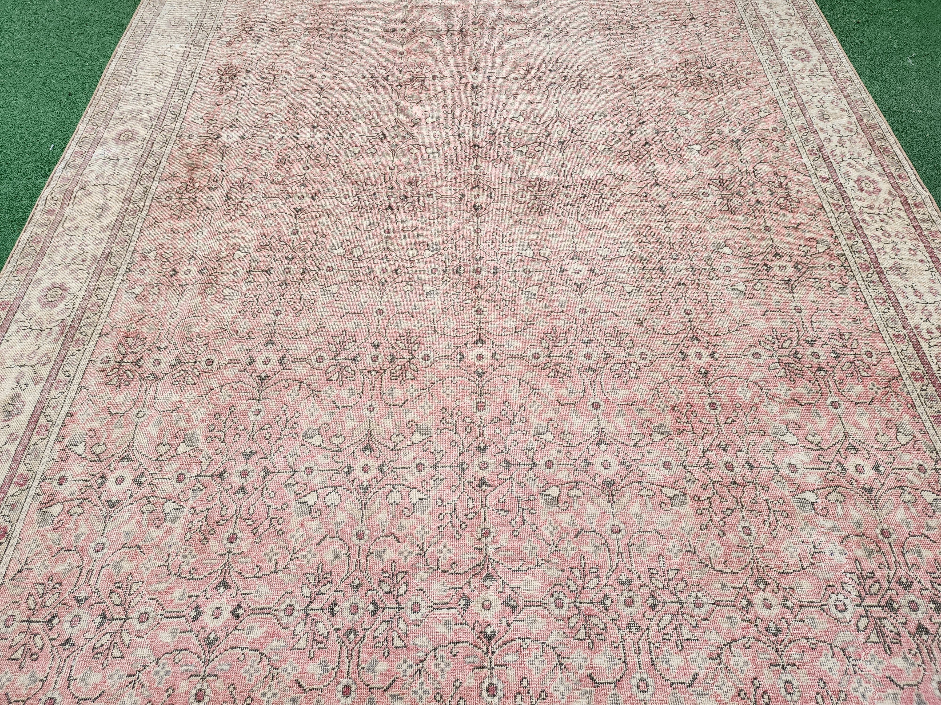 vintage Kayseri Wool Large Area Rug — in setting