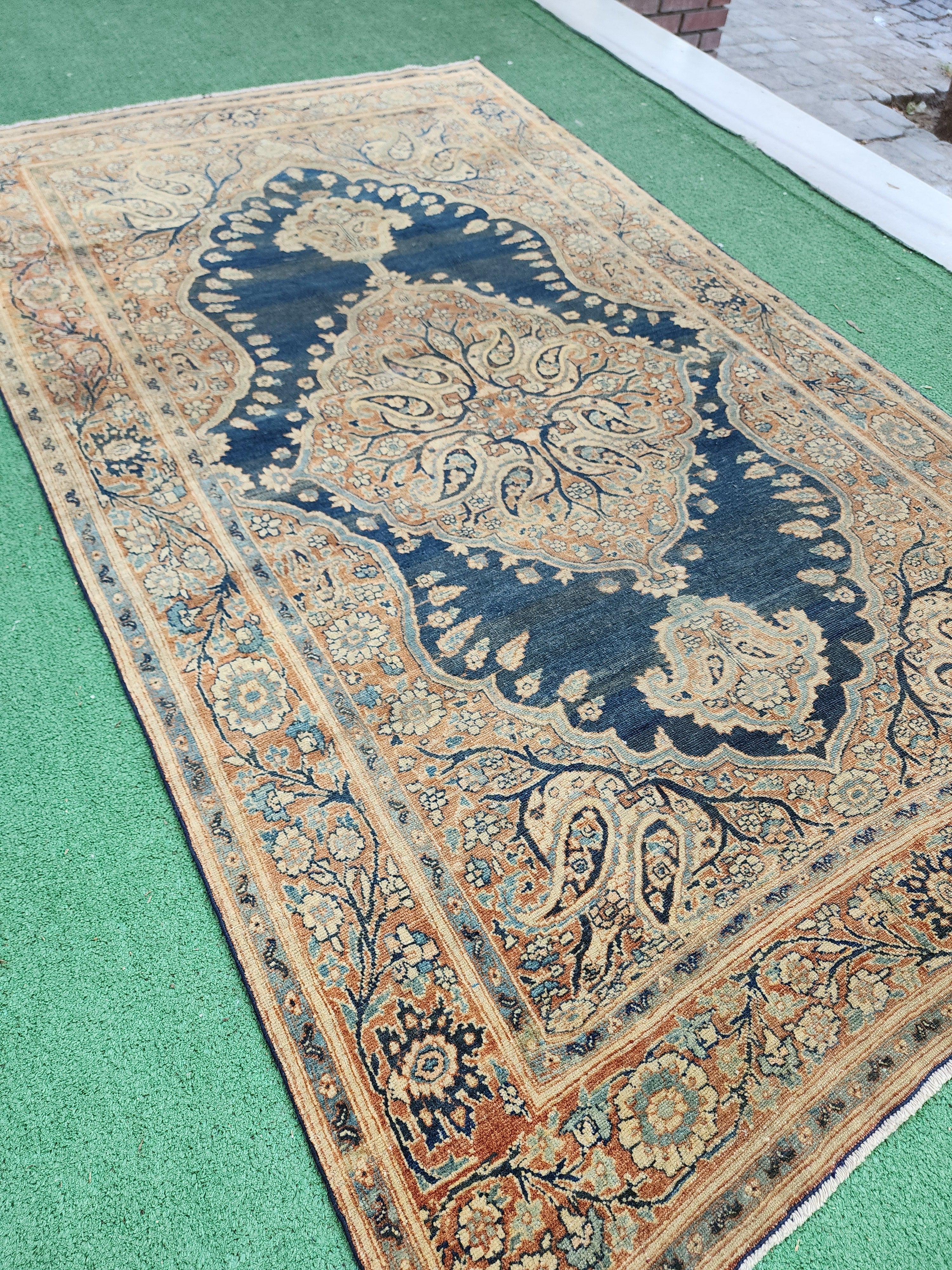 antique Persian Small Rug — back view