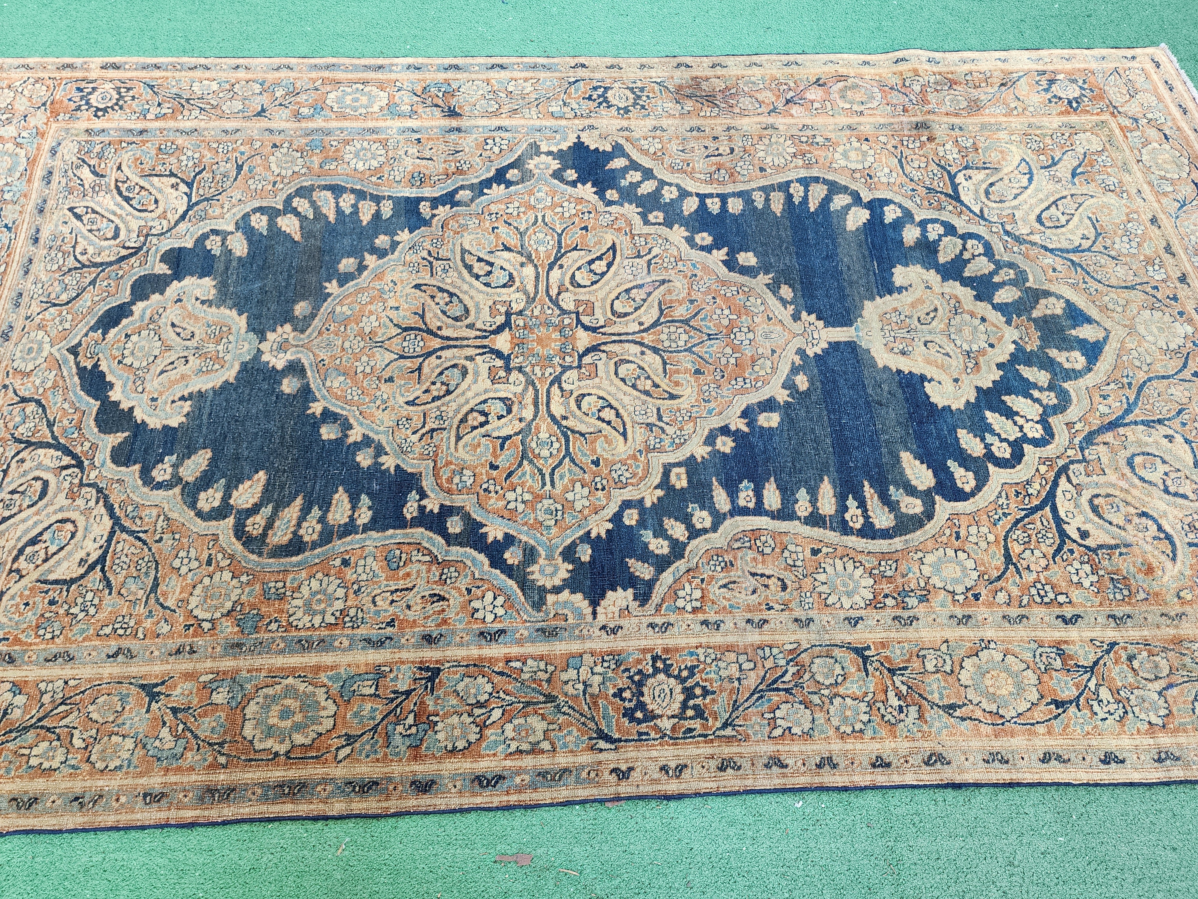 antique Persian Small Rug — colour close-up