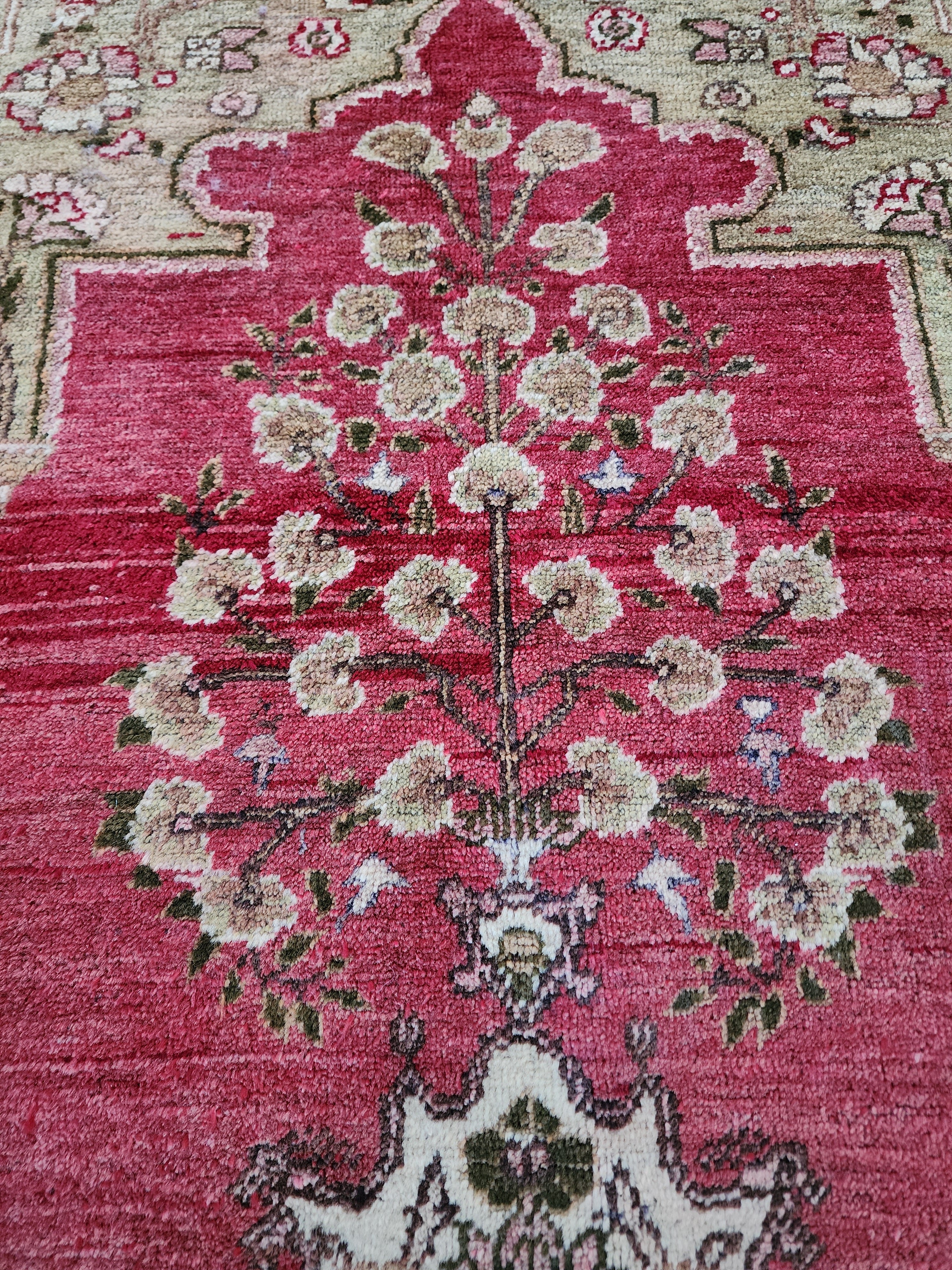 antique Turkish Area Rug — pile detail
