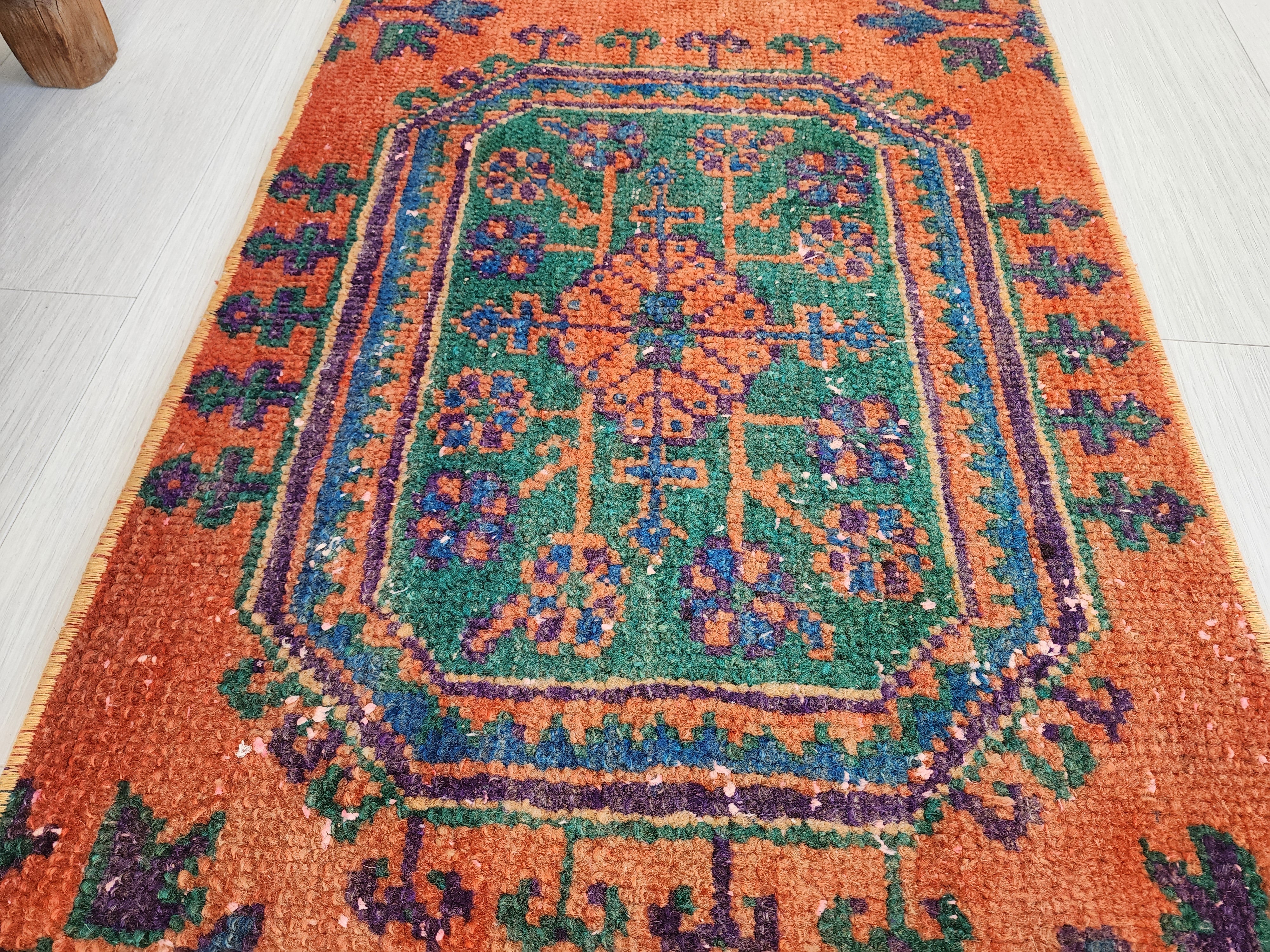 antique Oushak Small Rug — in setting