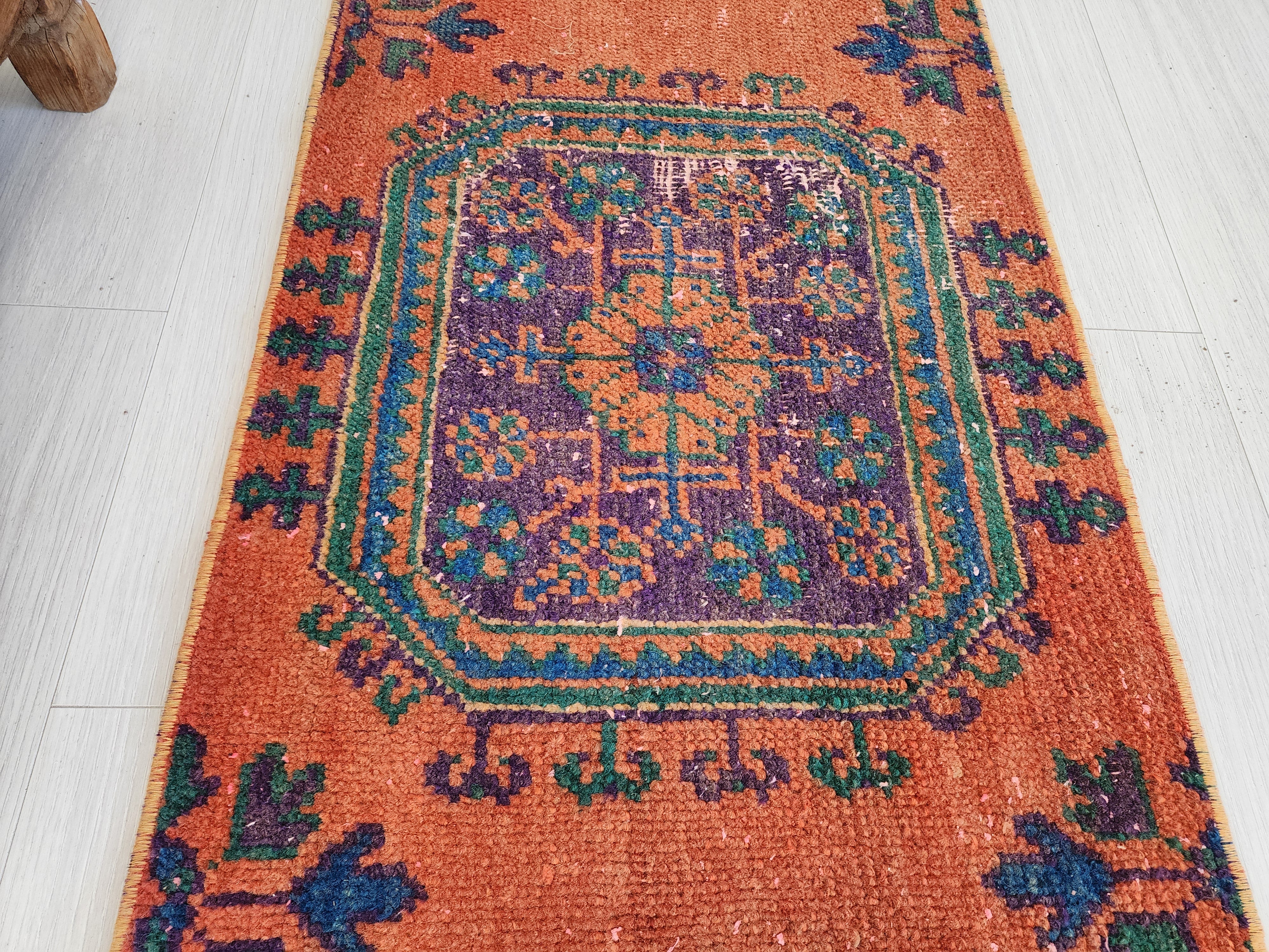 vintage Anatolian Small Rug — detail texture