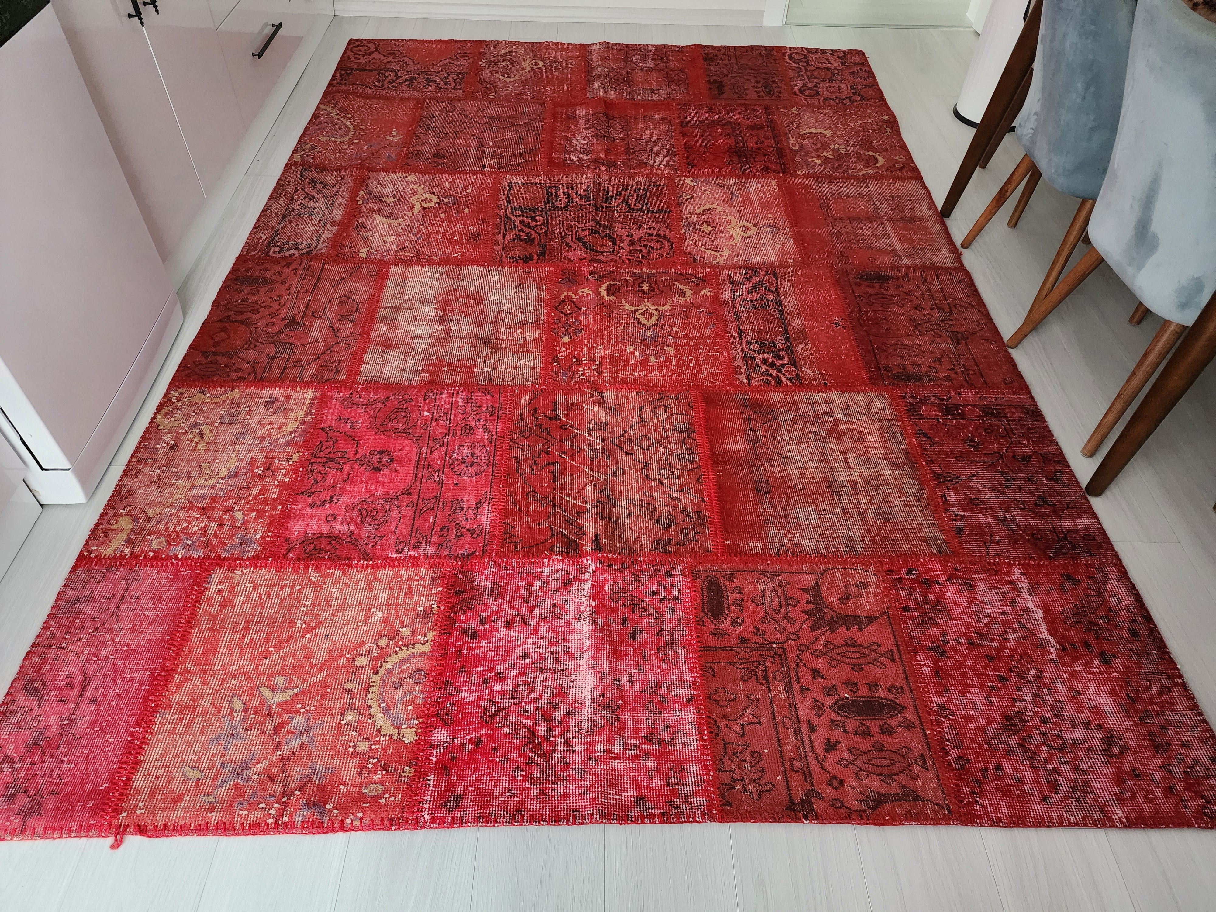 vintage Persian Wool Area Rug — detail texture
