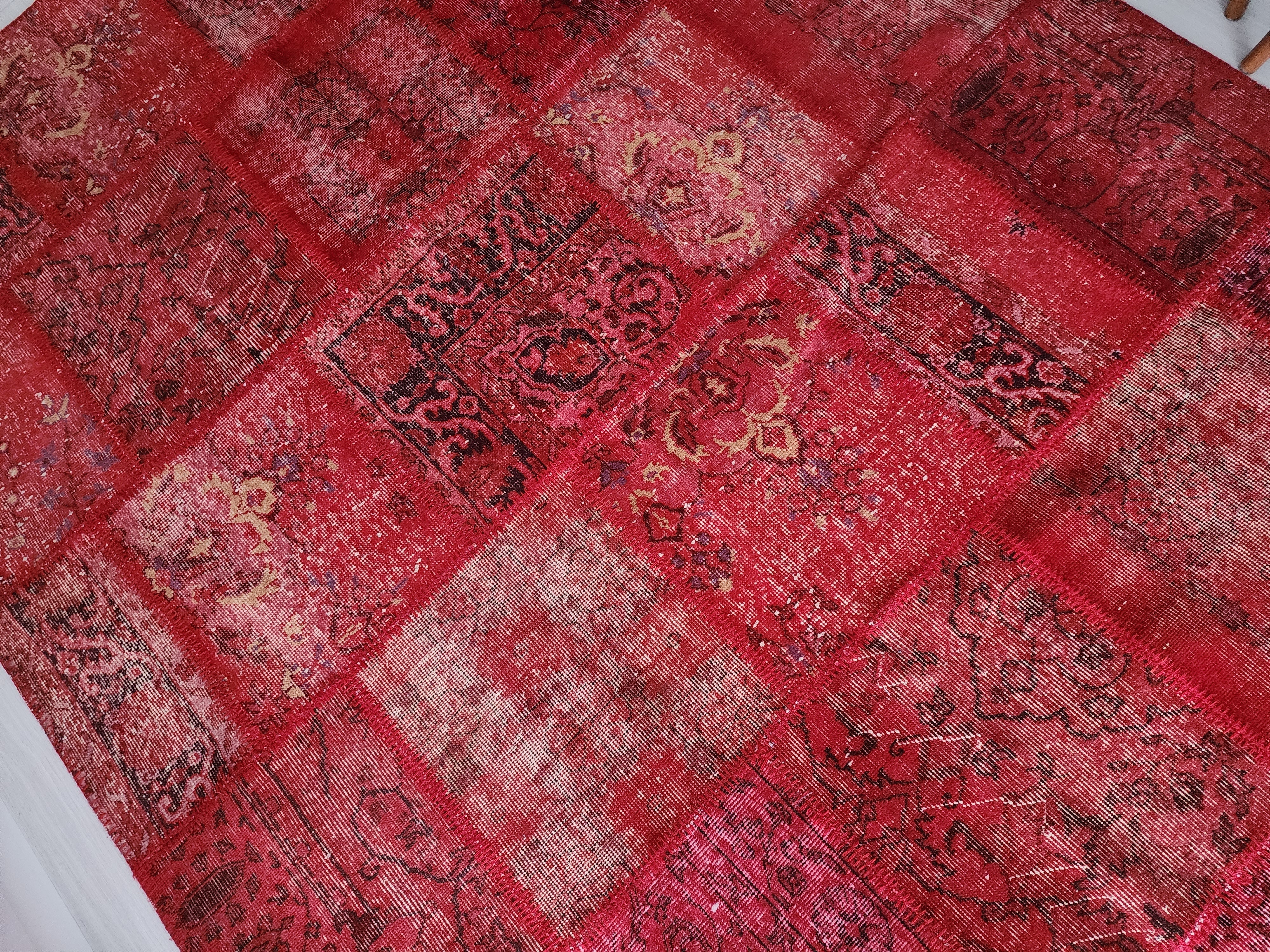 vintage Persian Wool Area Rug — pattern close-up