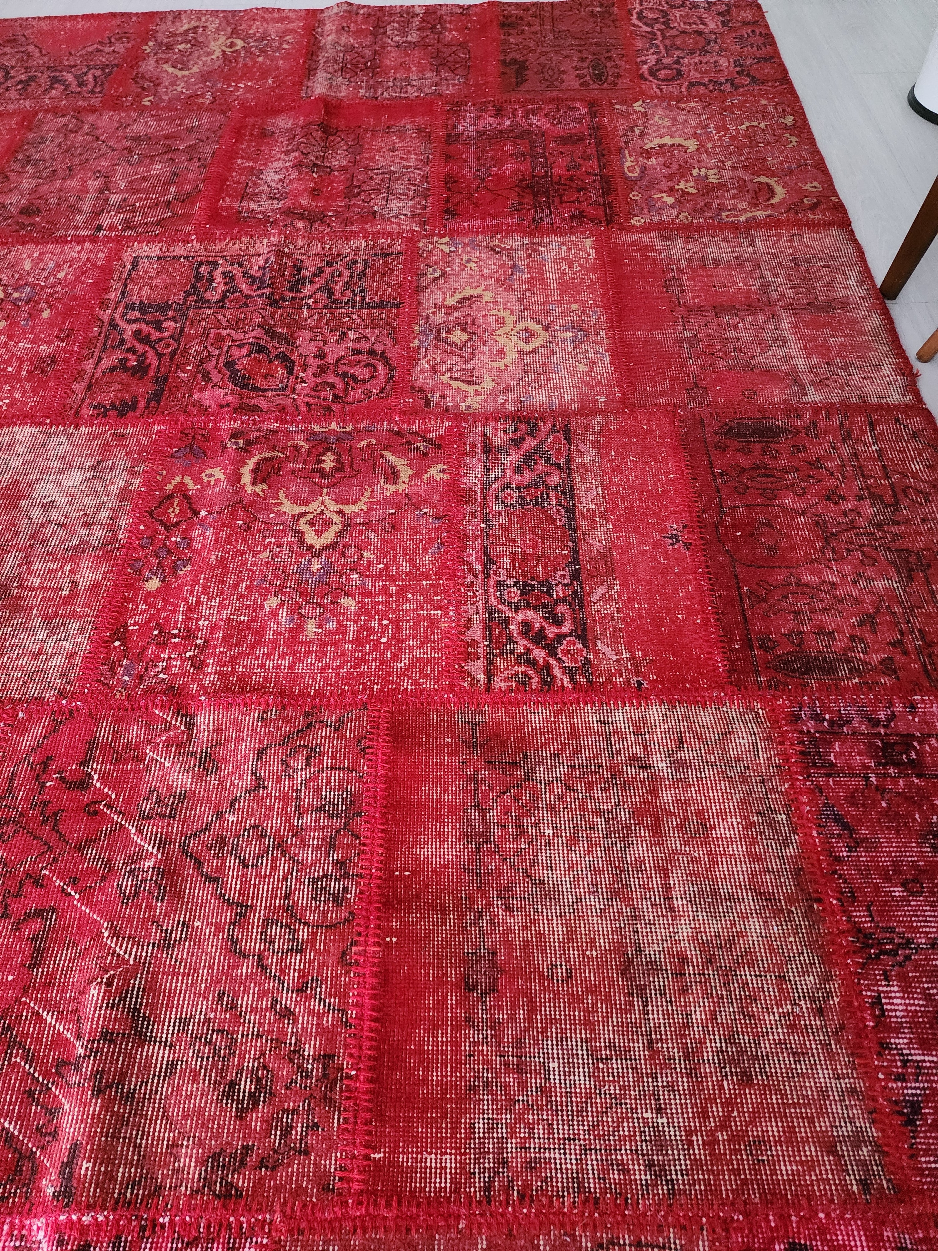 vintage Persian Wool Area Rug — pile detail
