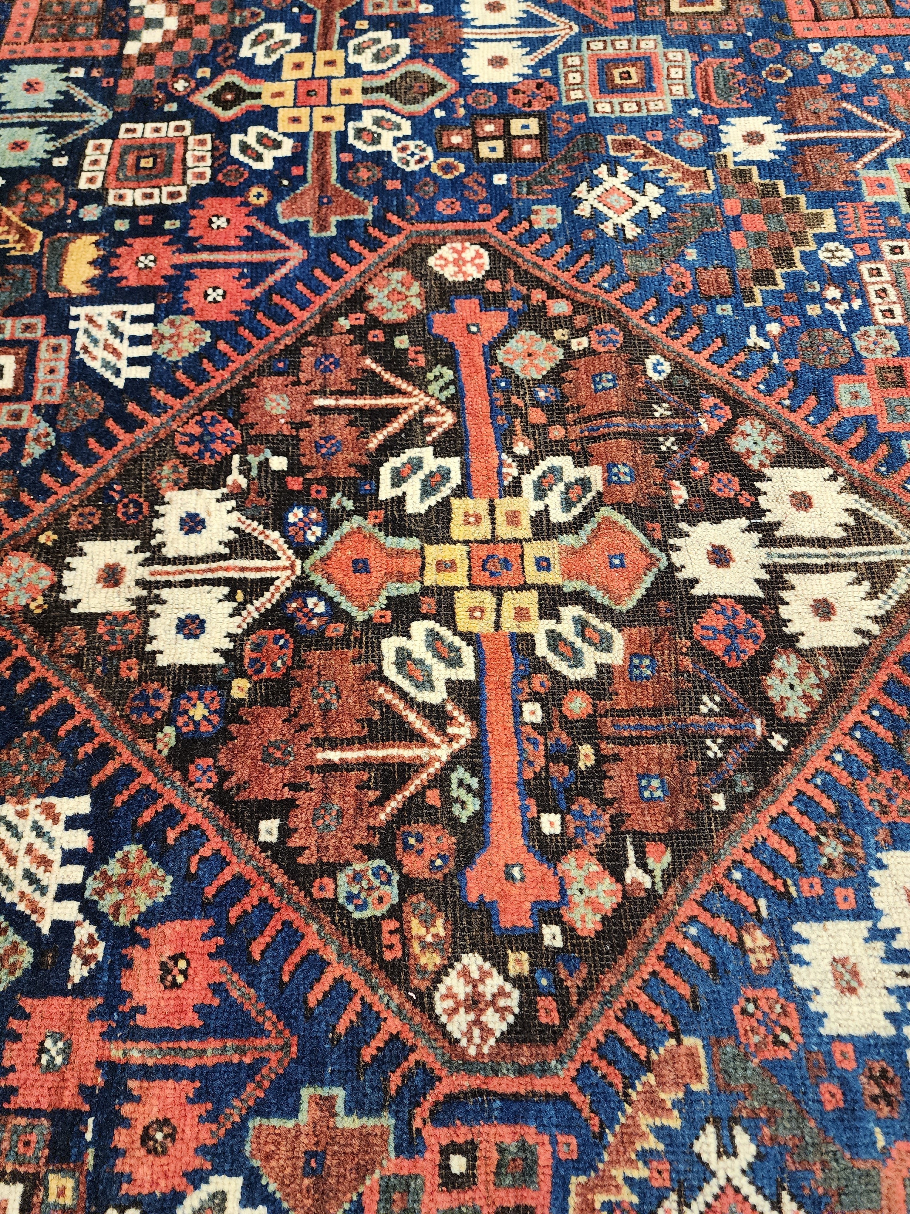 antique Caucasian Shirvan Wool Large Area Rug — edge weave