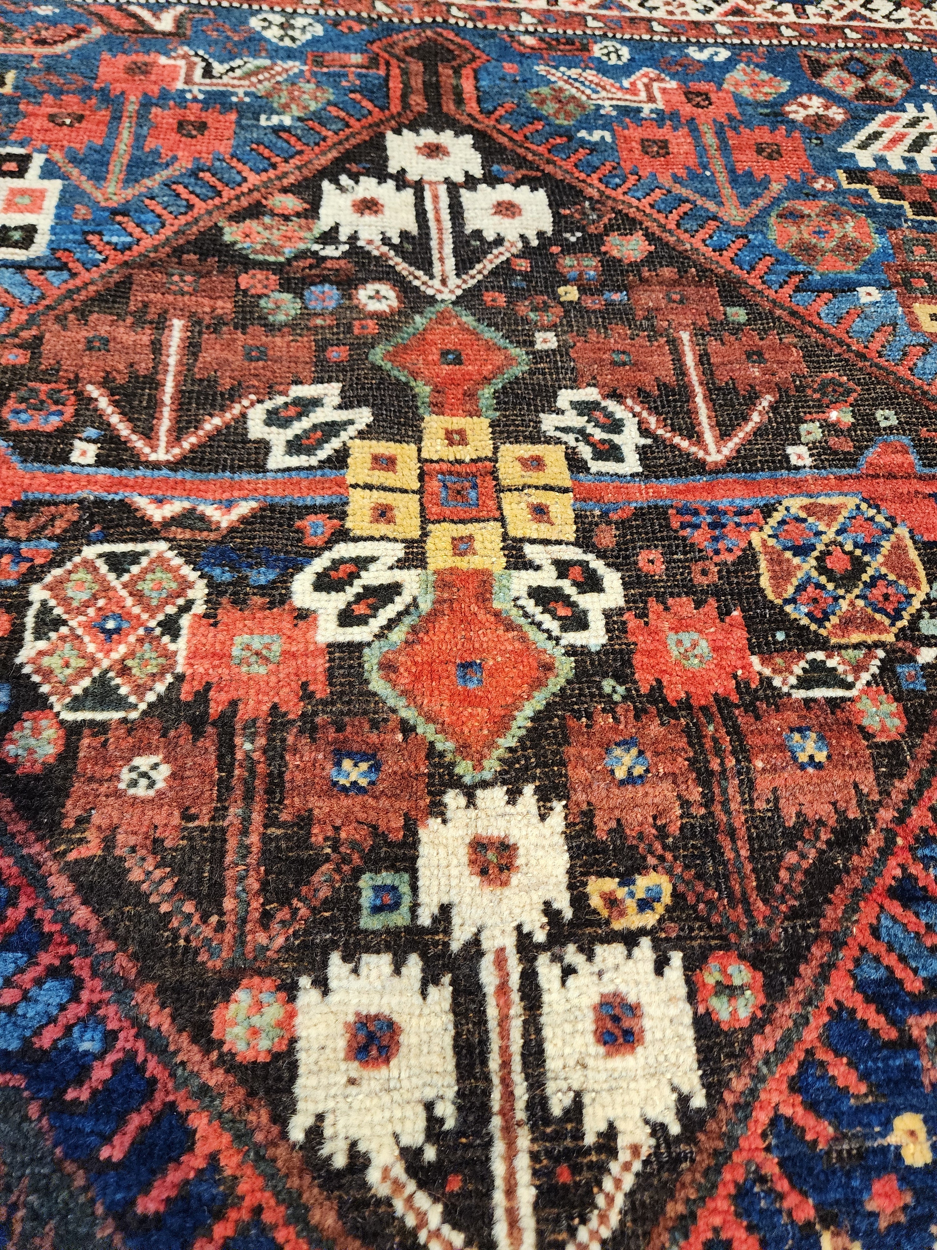 antique Caucasian Shirvan Wool Large Area Rug — styled view