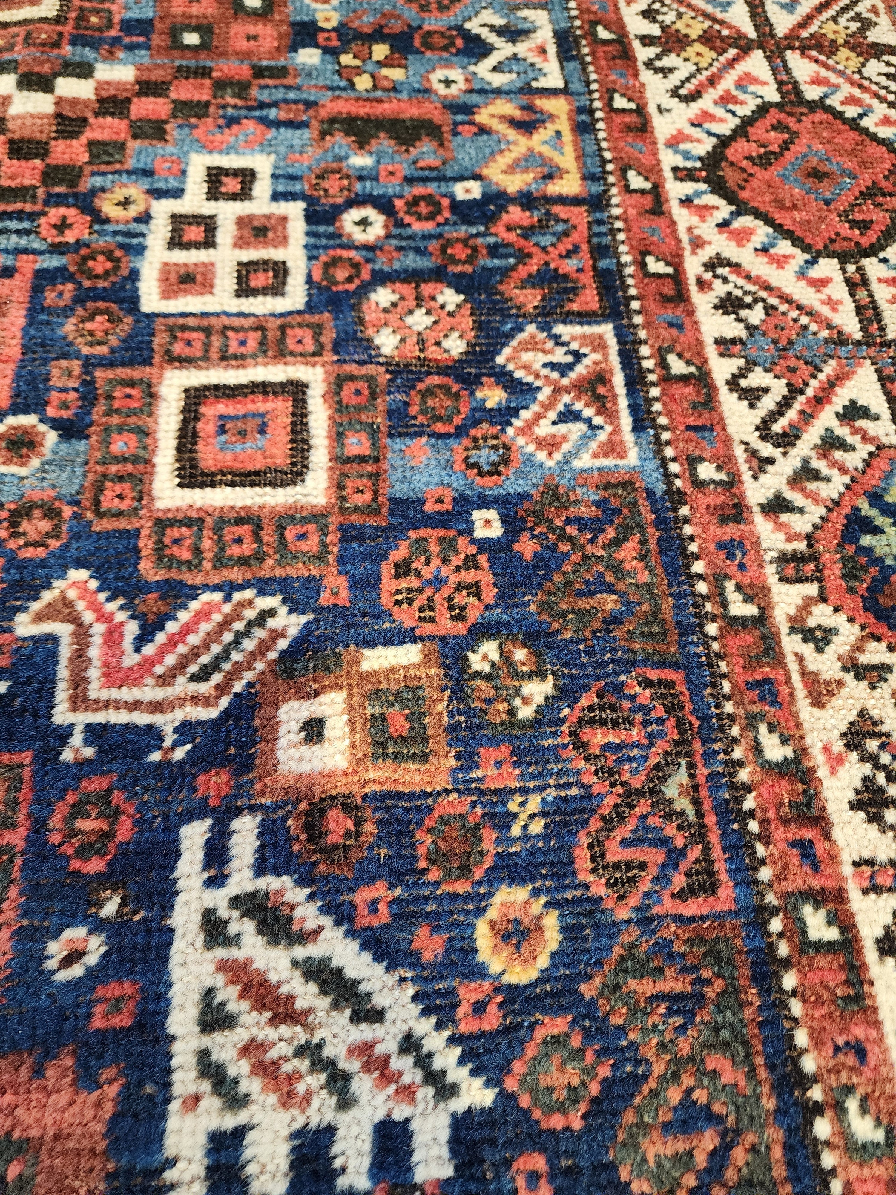 antique Caucasian Shirvan Wool Large Area Rug — styled view
