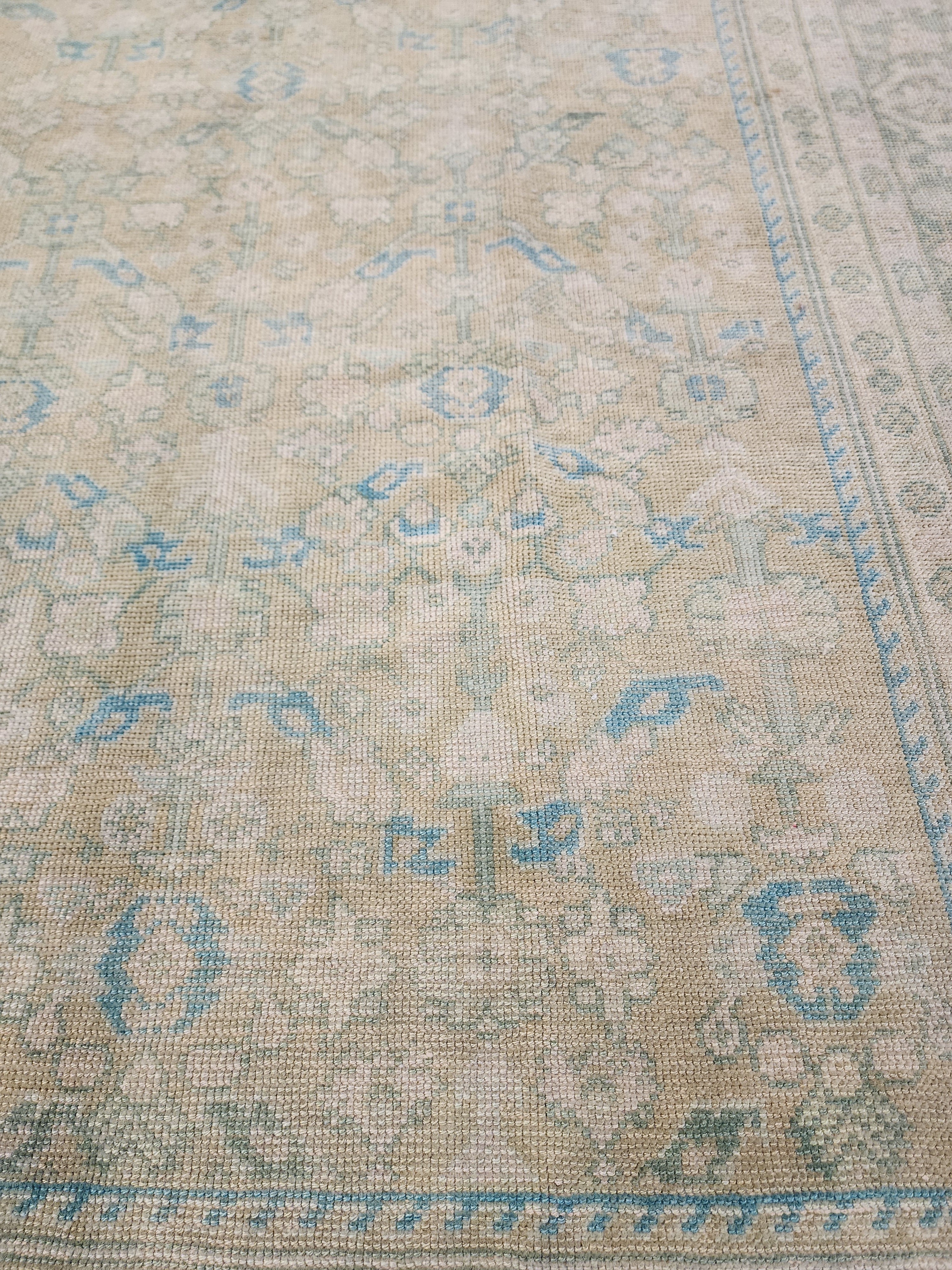 vintage Oushak Wool Large Area Rug — pile detail