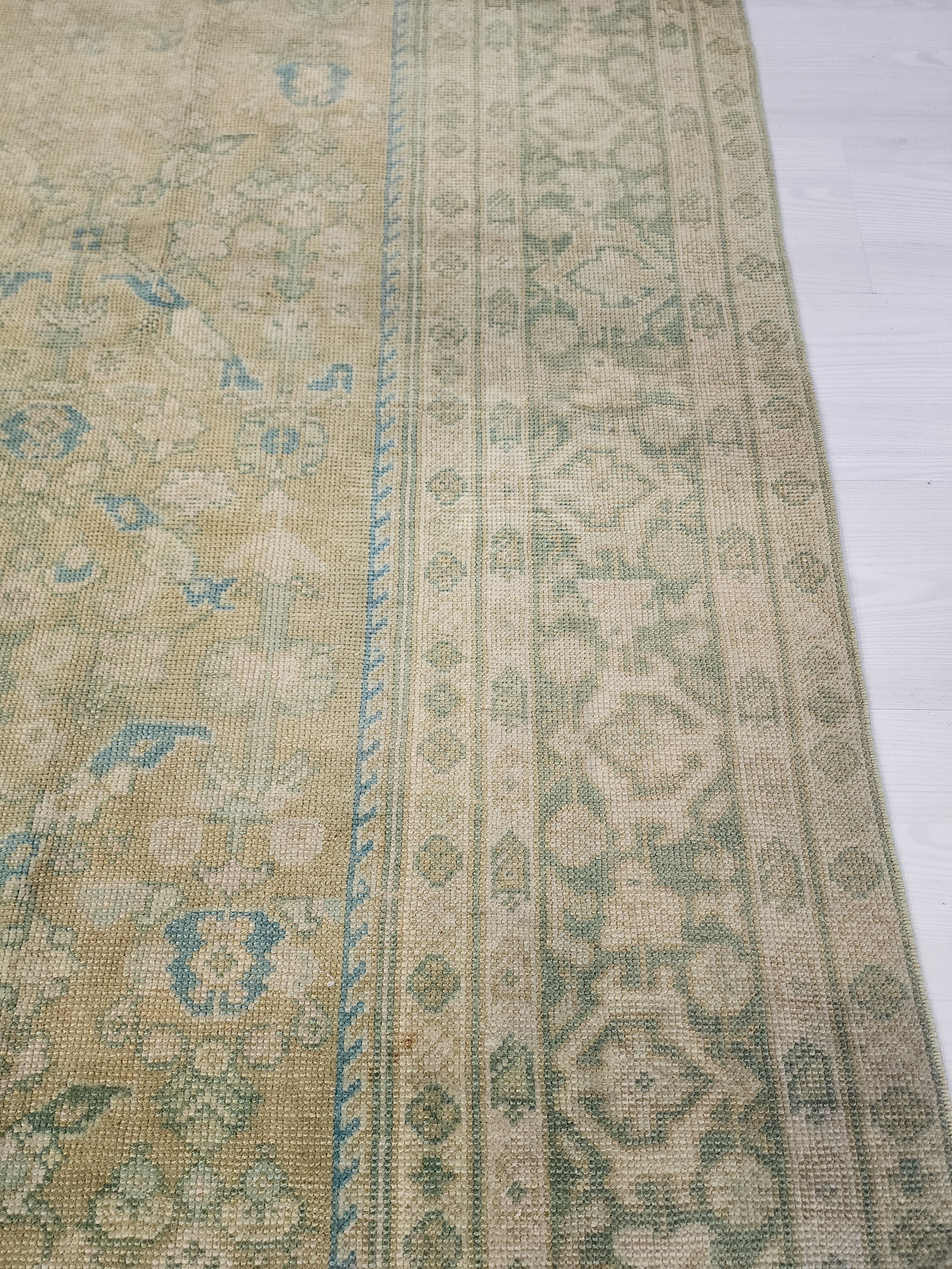 vintage Oushak Wool Large Area Rug — styled view