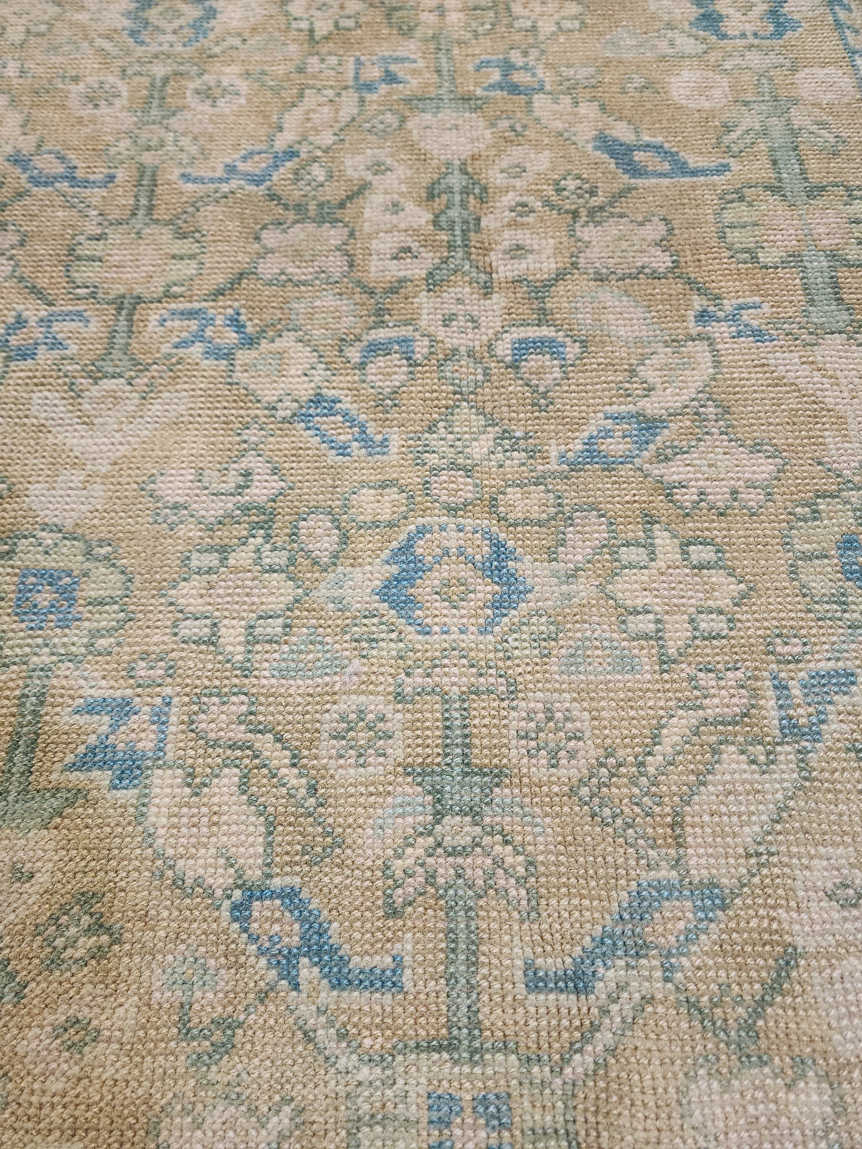 vintage Oushak Wool Large Area Rug — styled view