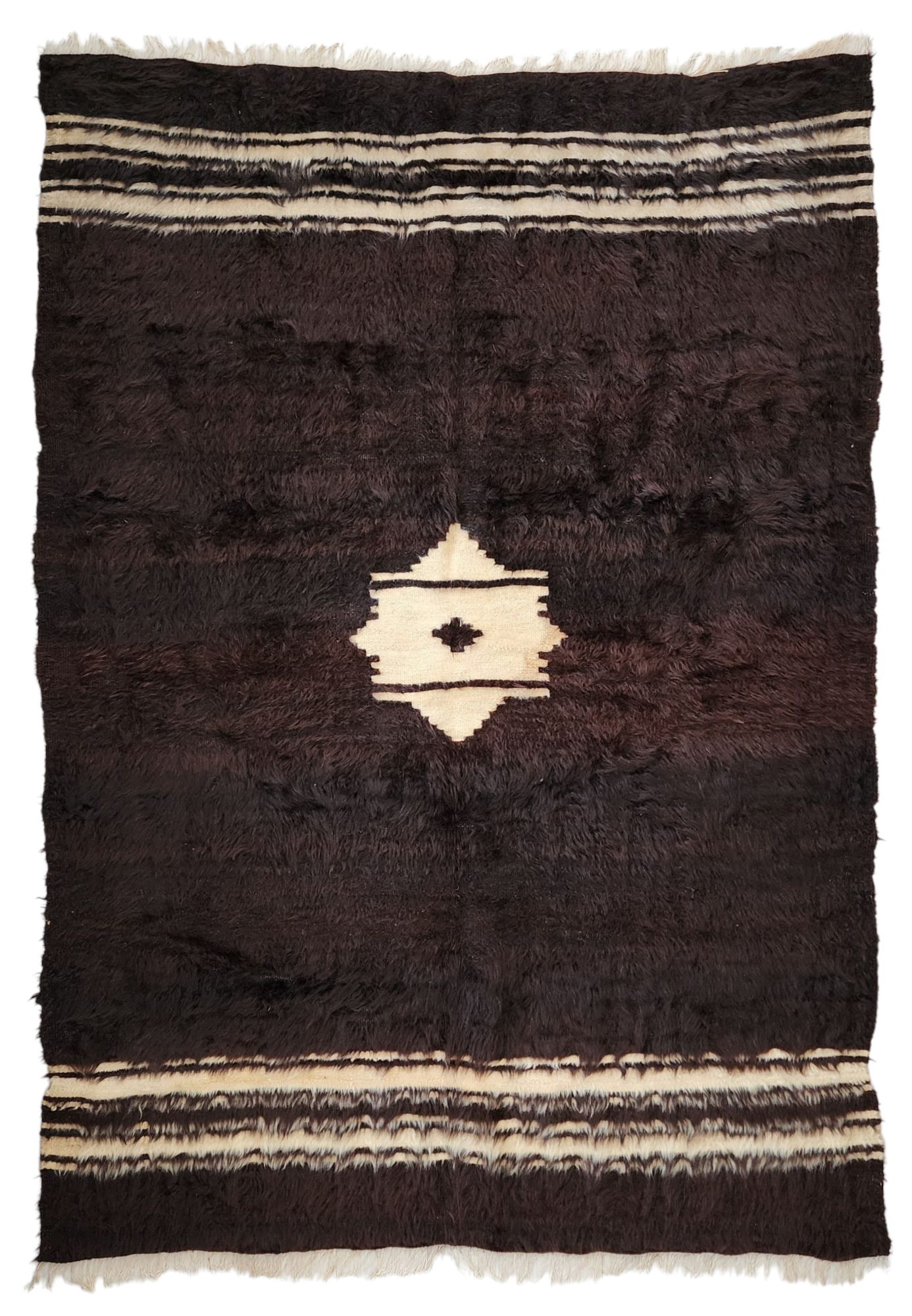 Authentic Siirt Floti Kilim Rug, Handwoven Turkish Wool Shag Rug