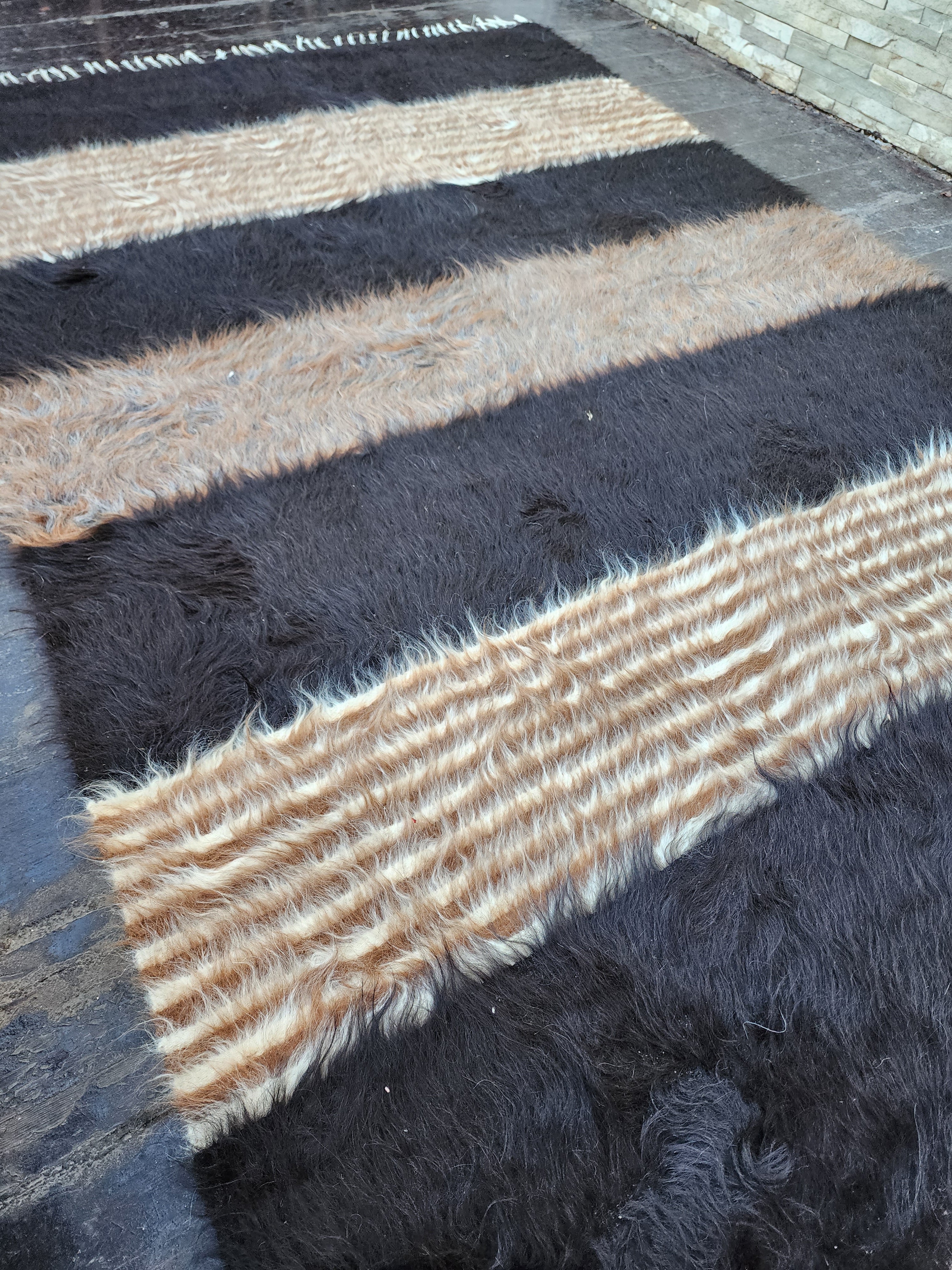 vintage Anatolian Wool Small Rug — back view