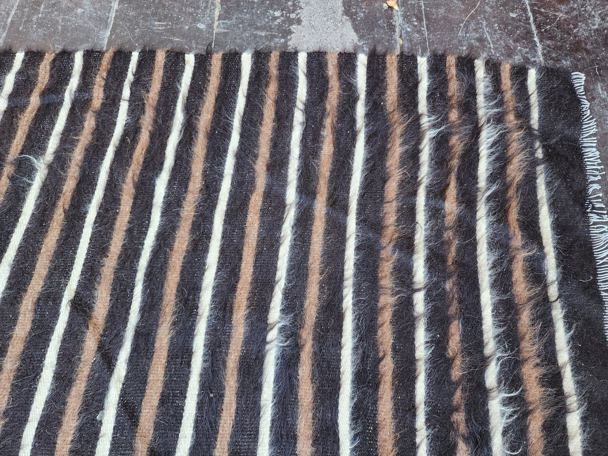 vintage Anatolian Wool Small Rug — edge weave