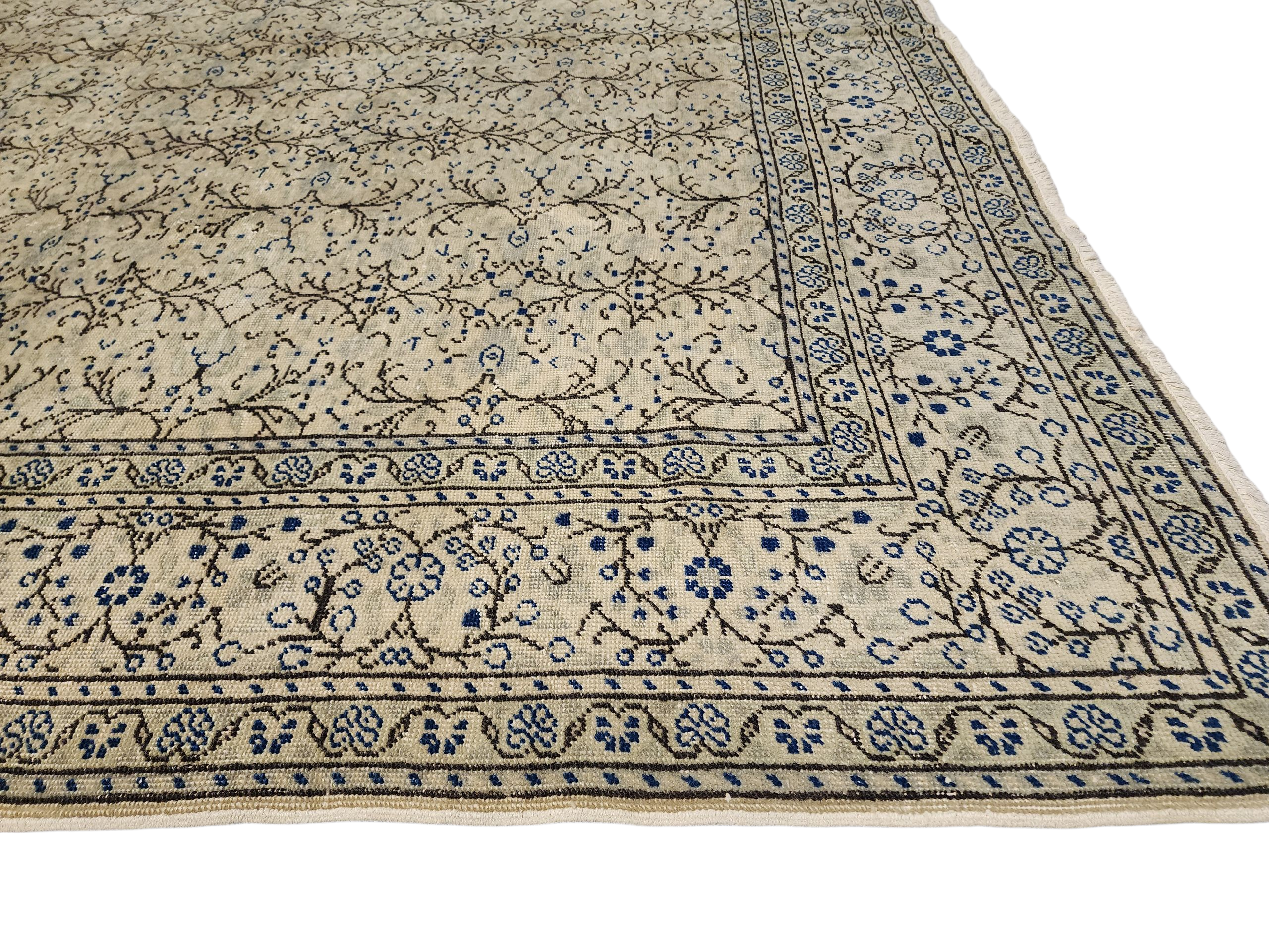 vintage Kayseri Wool Large Area Rug — detail texture