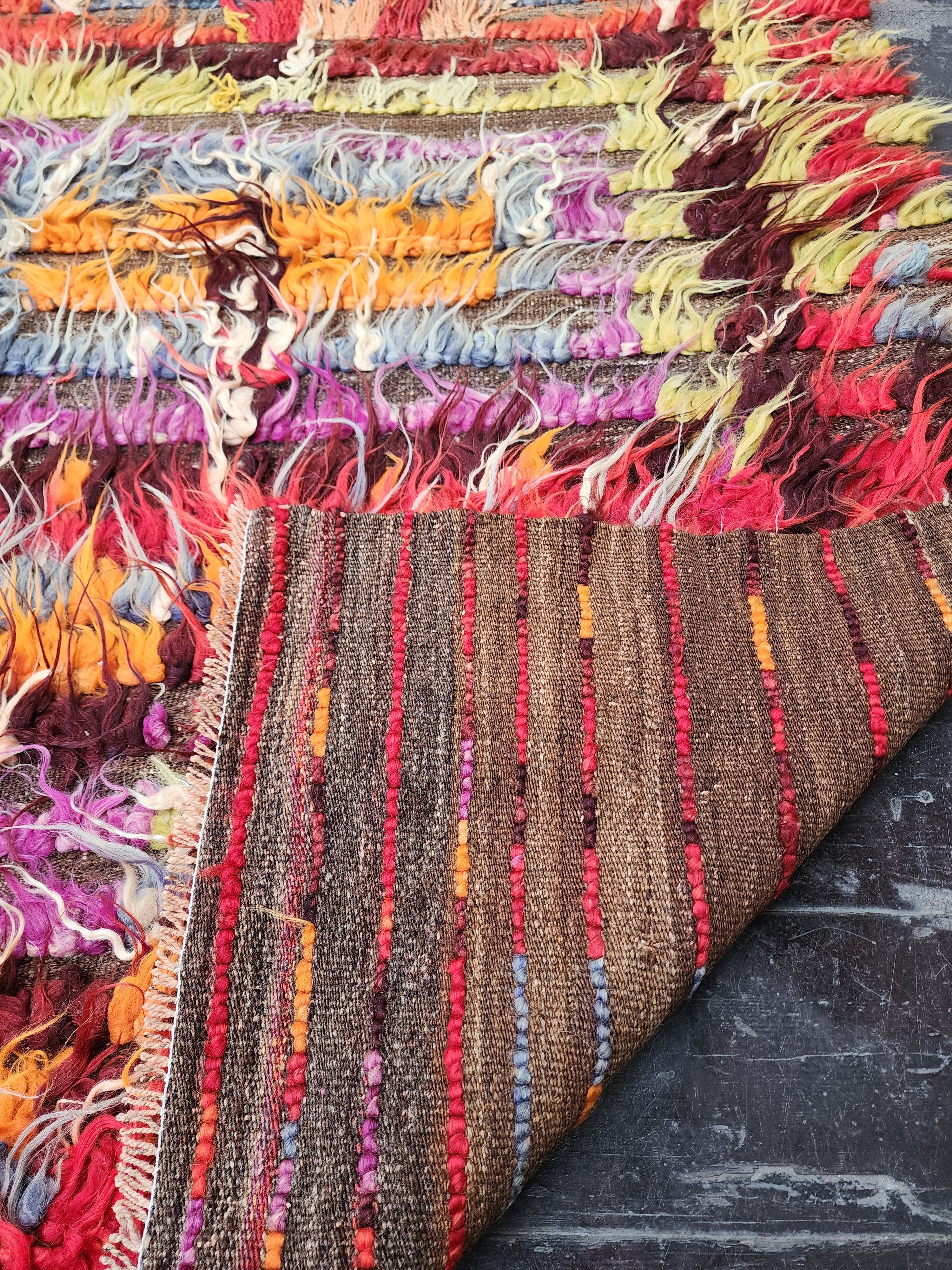vintage Anatolian Wool Small Rug — styled view