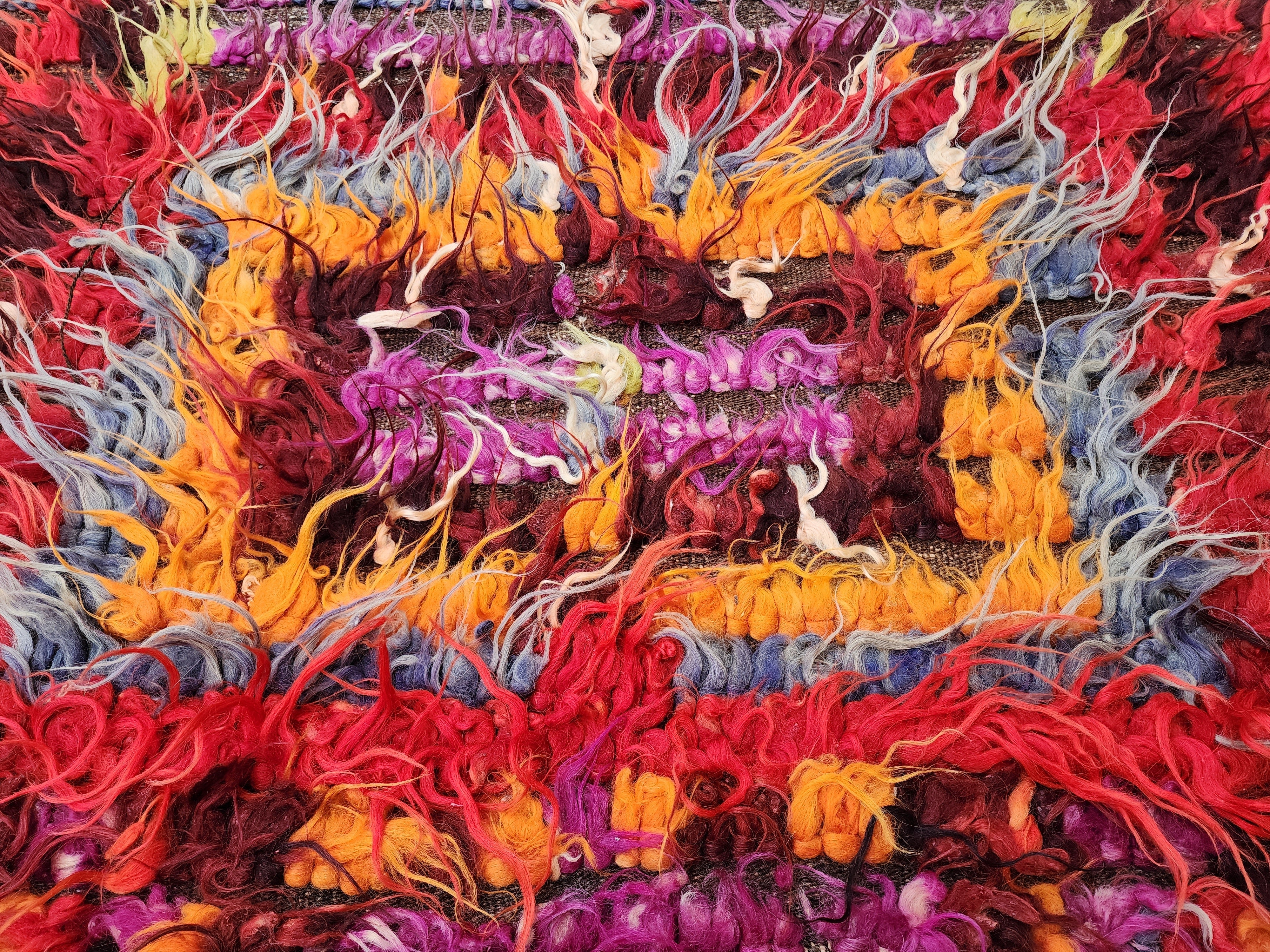 vintage Anatolian Wool Small Rug — edge weave