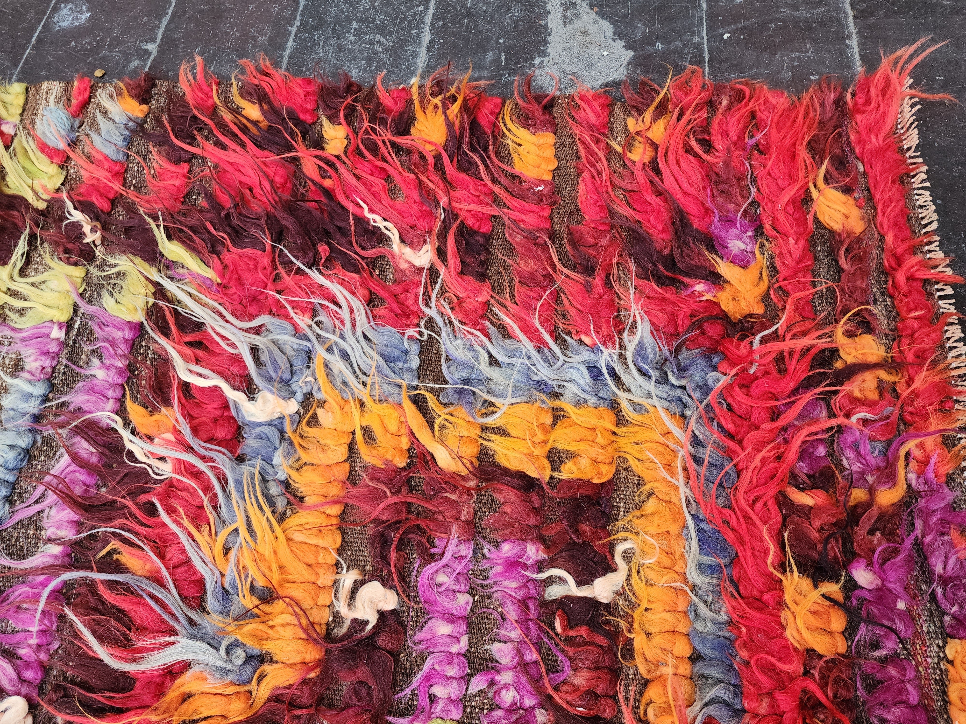 vintage Anatolian Wool Small Rug — pile detail