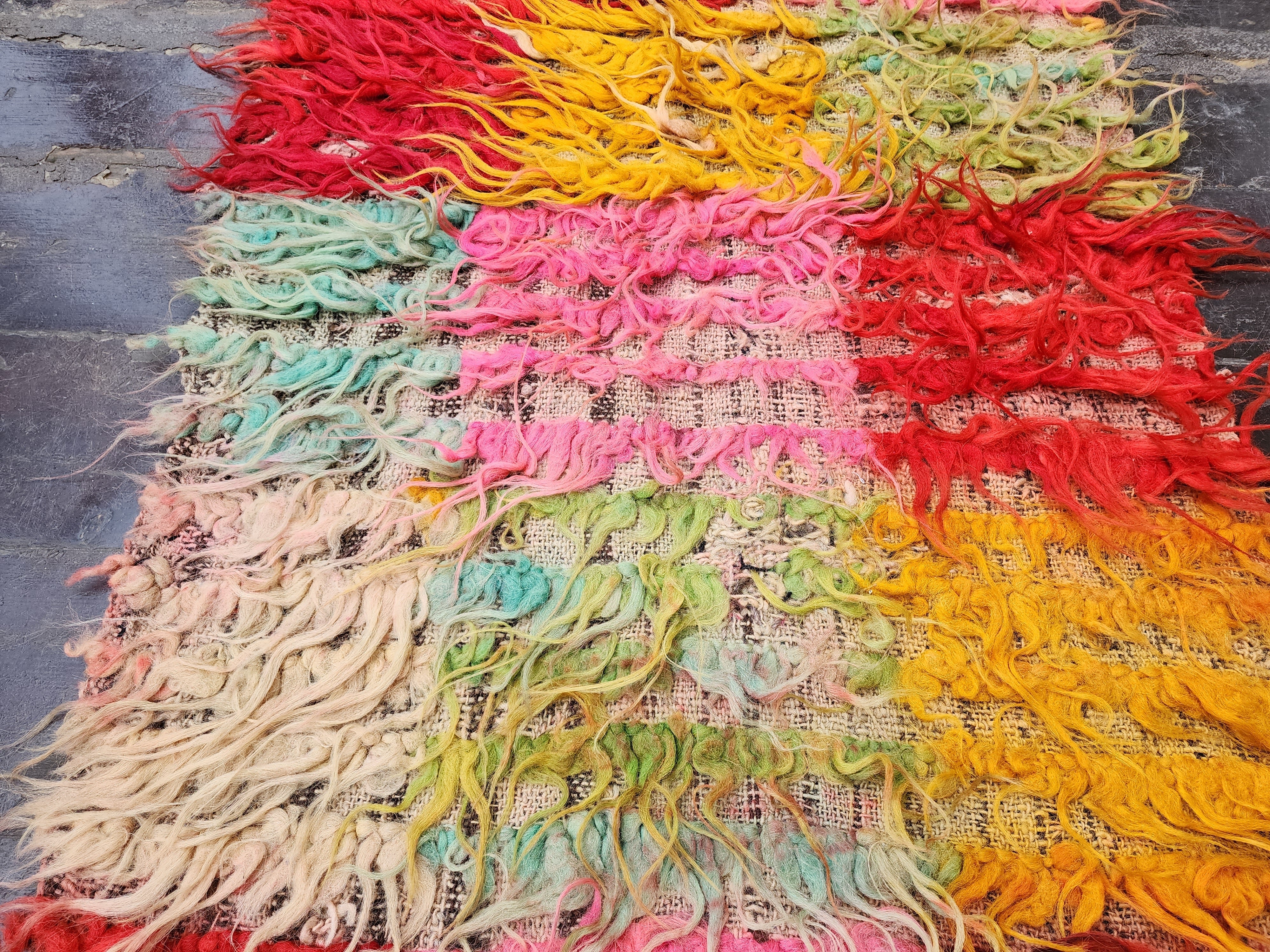 vintage Anatolian Wool Small Rug — in setting