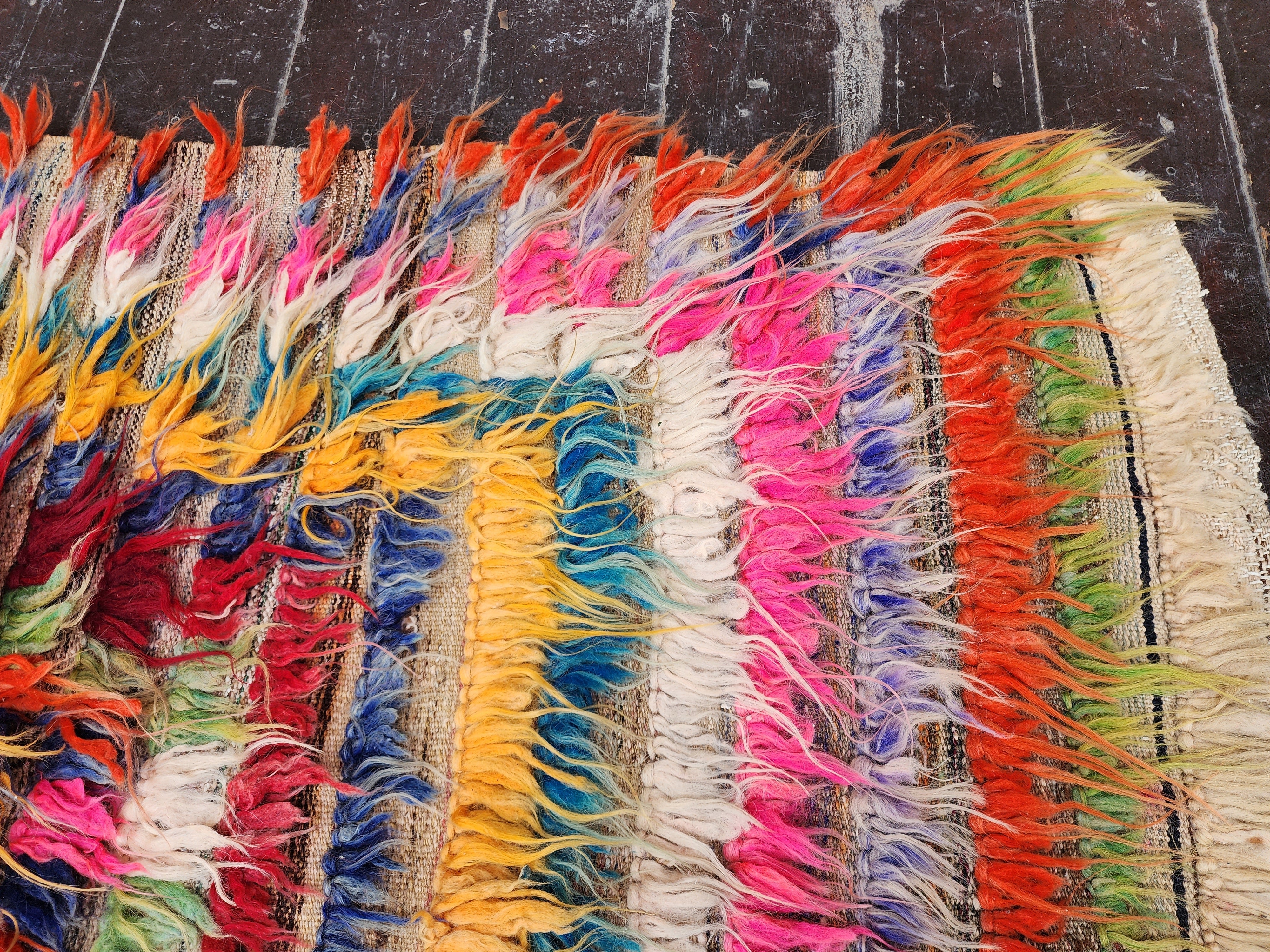 vintage Anatolian Wool Small Rug — in setting