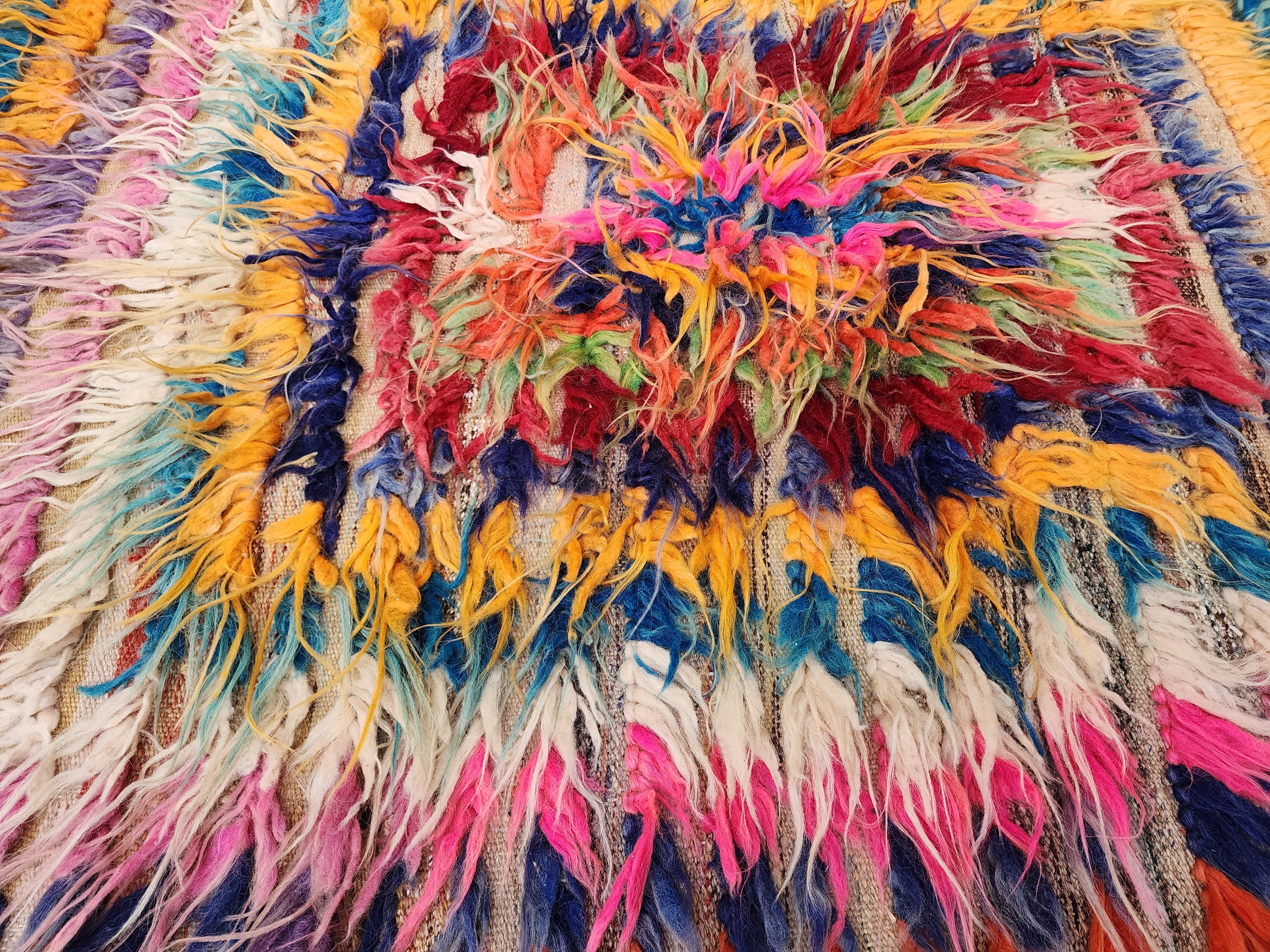 vintage Anatolian Wool Small Rug — pile detail