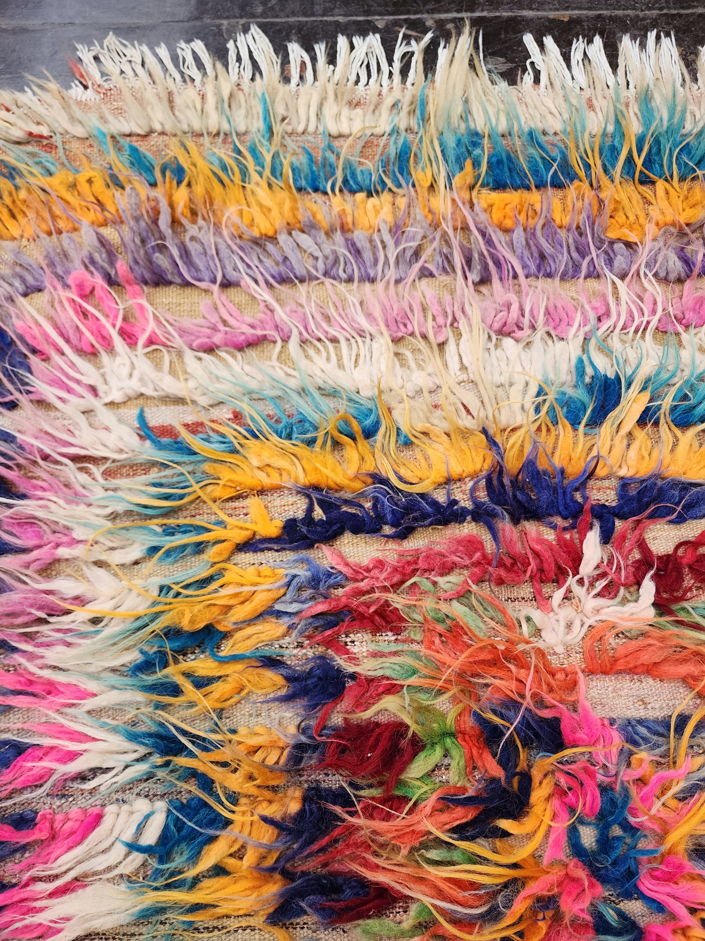 vintage Anatolian Wool Small Rug — colour close-up