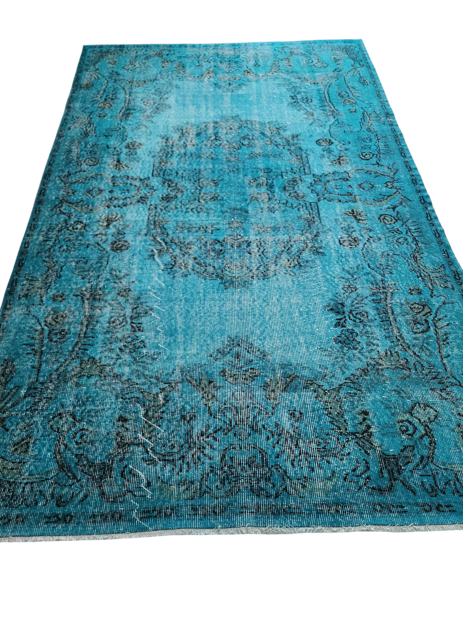 antique Anatolian Wool Area Rug — back view